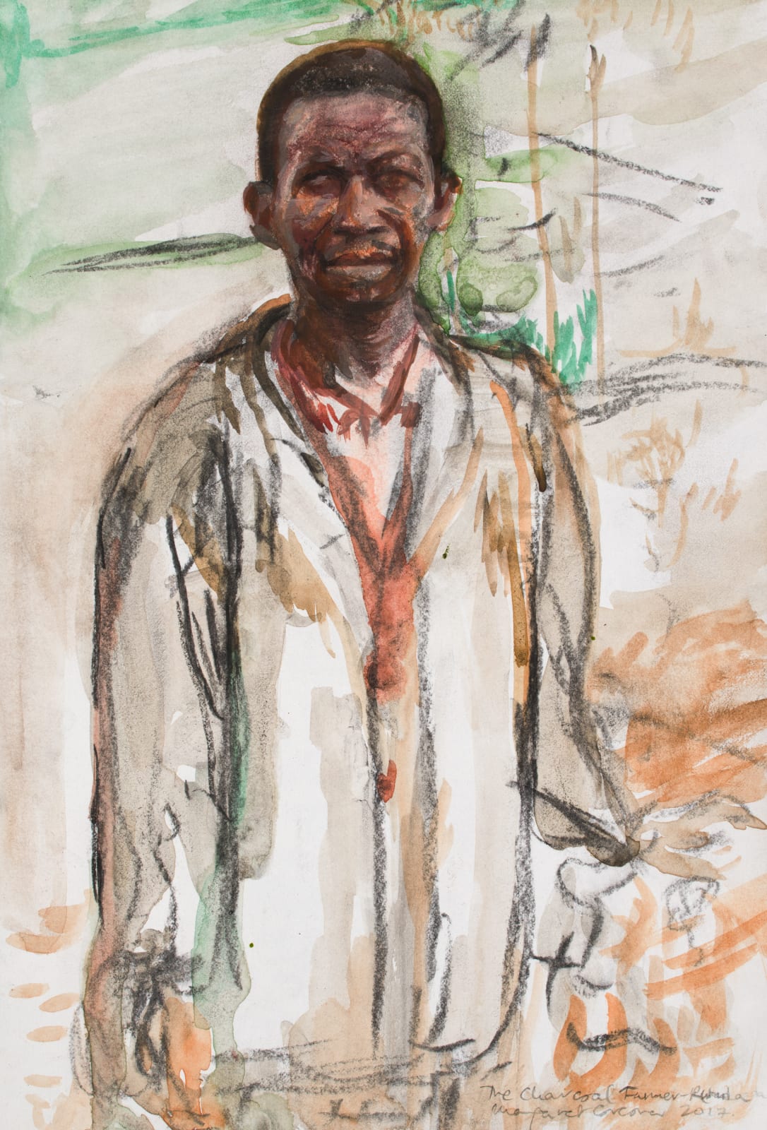 Margaret Corcoran, The Charcoal Farmer – Rwanda, 2017