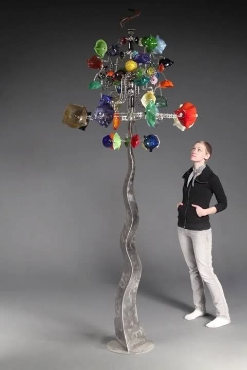 Andrew Carson, ANDREW CARSON GLASSINATOR METAL POLE & GLASS WIND SCULPTURE