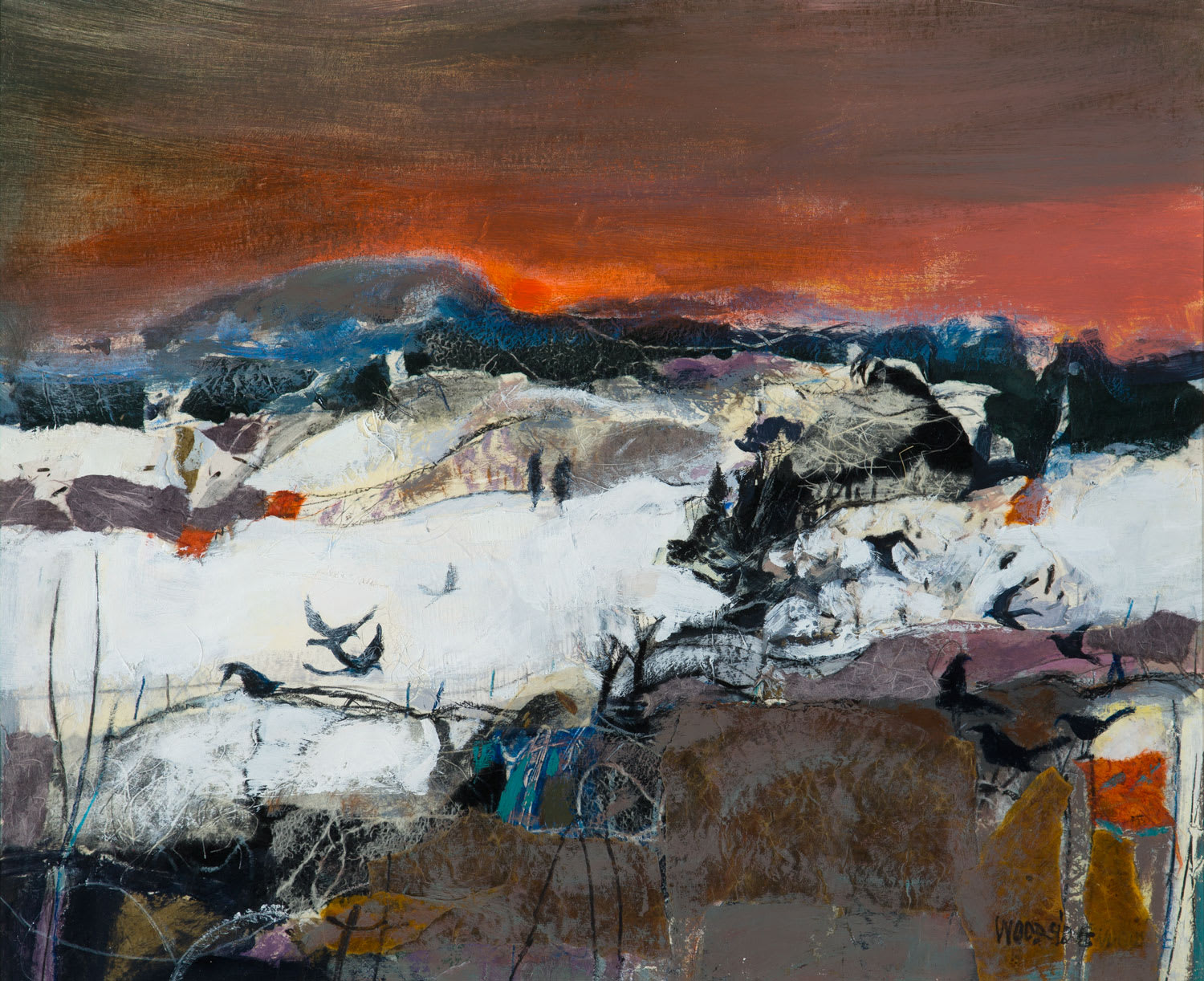 Christine Woodside artist | January Birds | Kilmorack Gallery