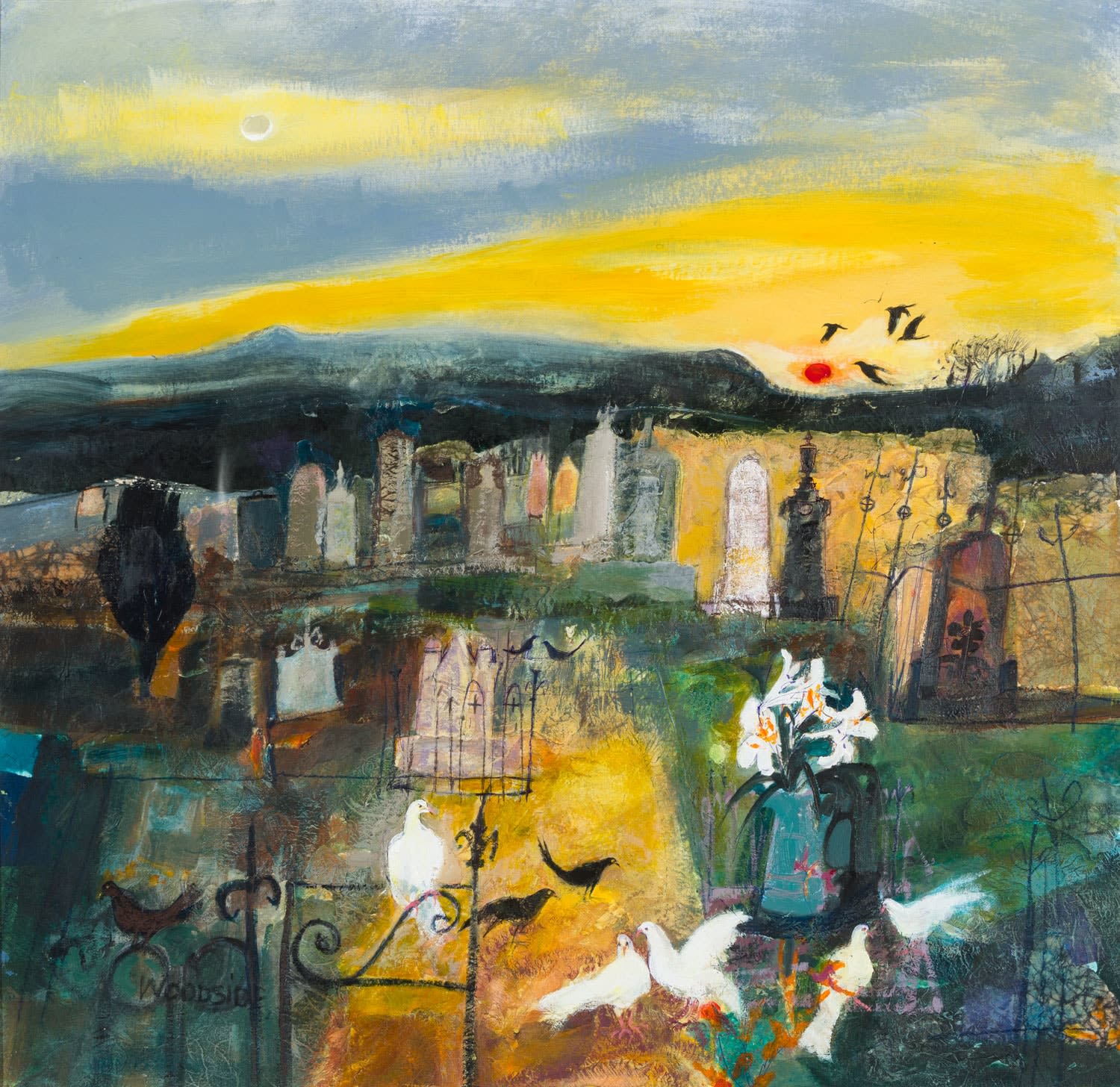 Christine Woodside RSW RGI, Peace Doves, Sutherland