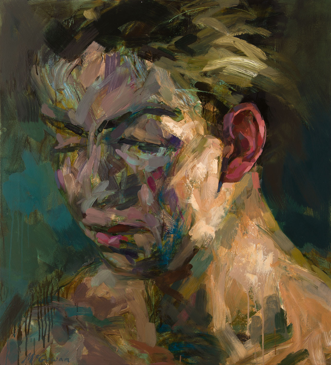 Alan McGowan, Large Head 1 (Hayley against the light), 2019