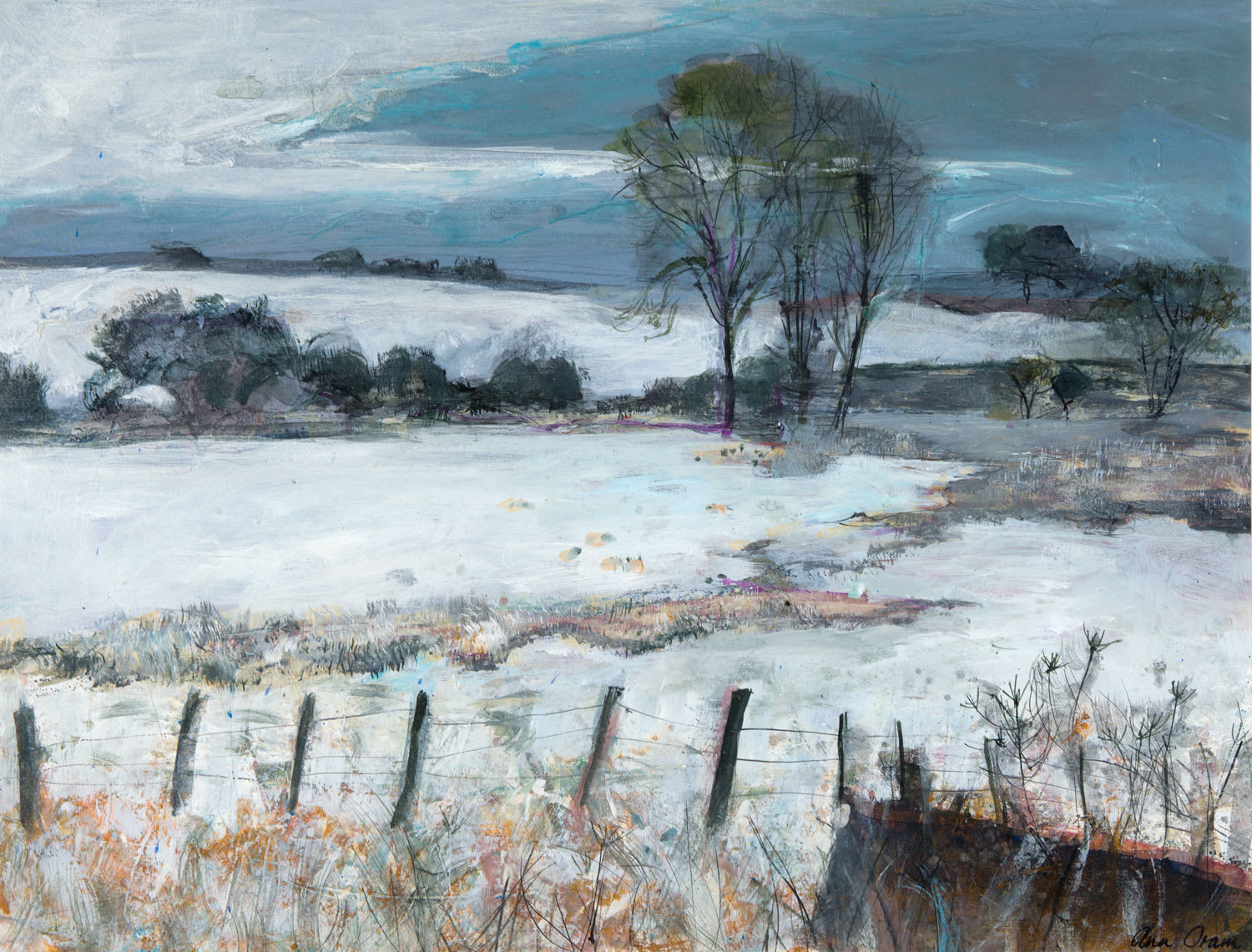 Ann Oram, Fields outside Greenlaw, Borders