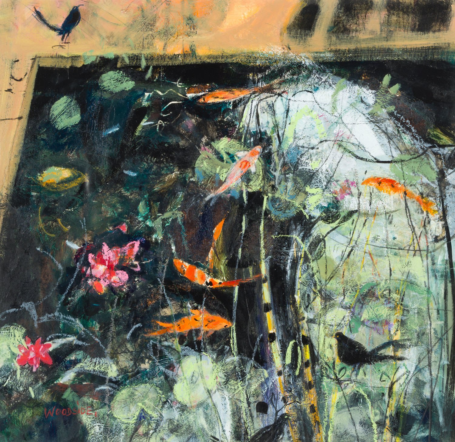 Christine Woodside RSW RGI, Garden Pond Morning