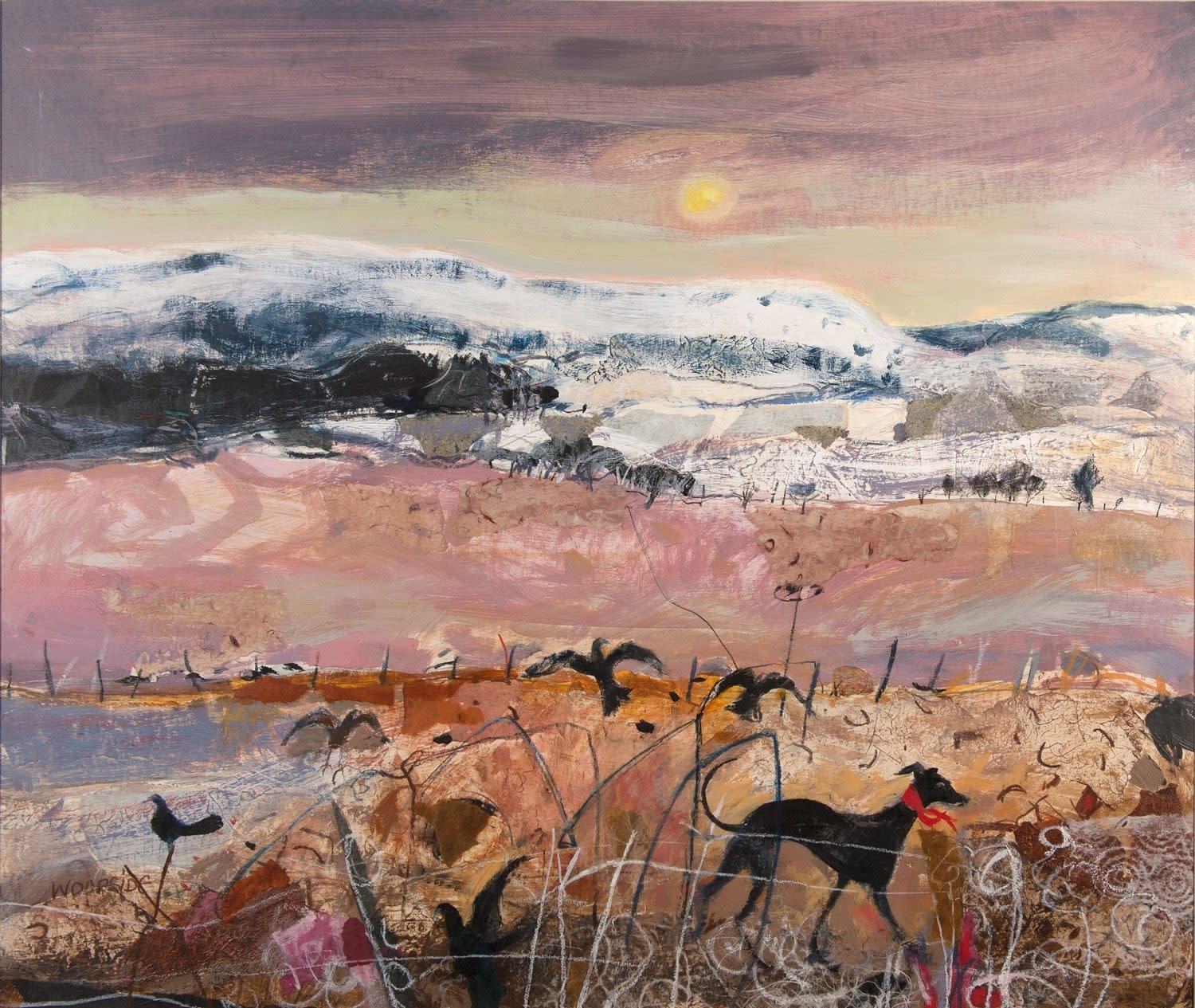 Christine Woodside RSW RGI, Moonlit Walk Fife