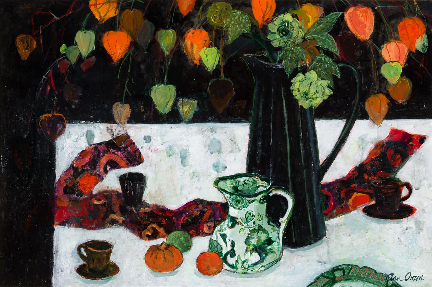 Ann Oram - Espresso cups and chinese lantern