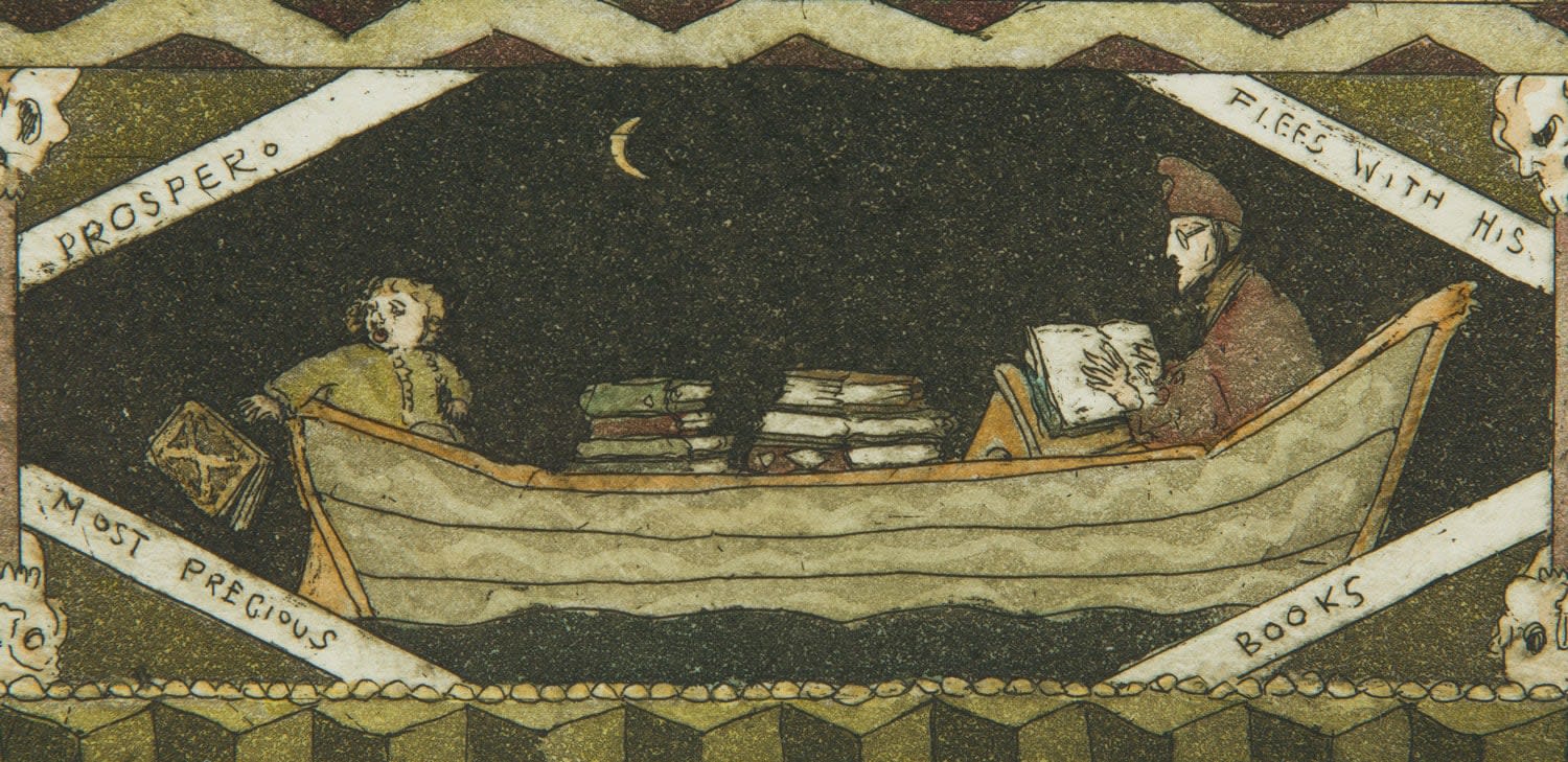 Prospero Flees with his Favourite Books