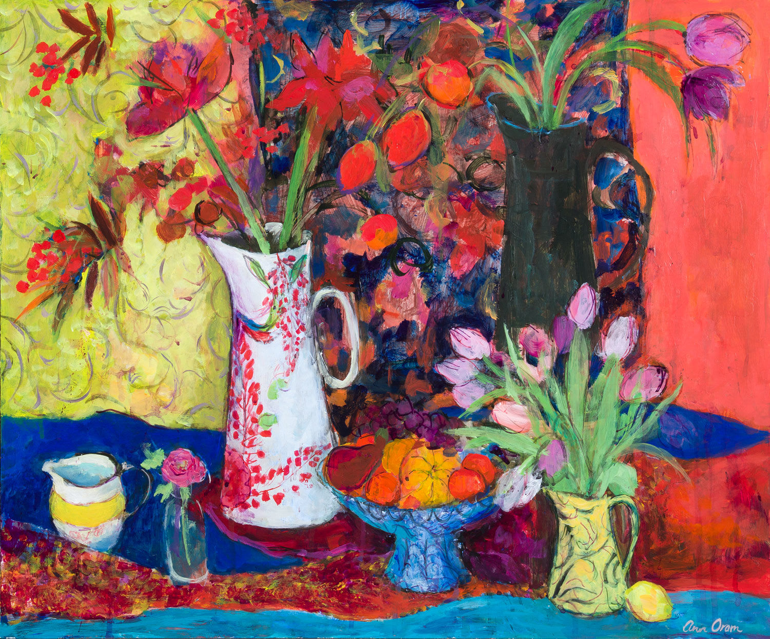 Ann Oram Amaryllis and Tulips