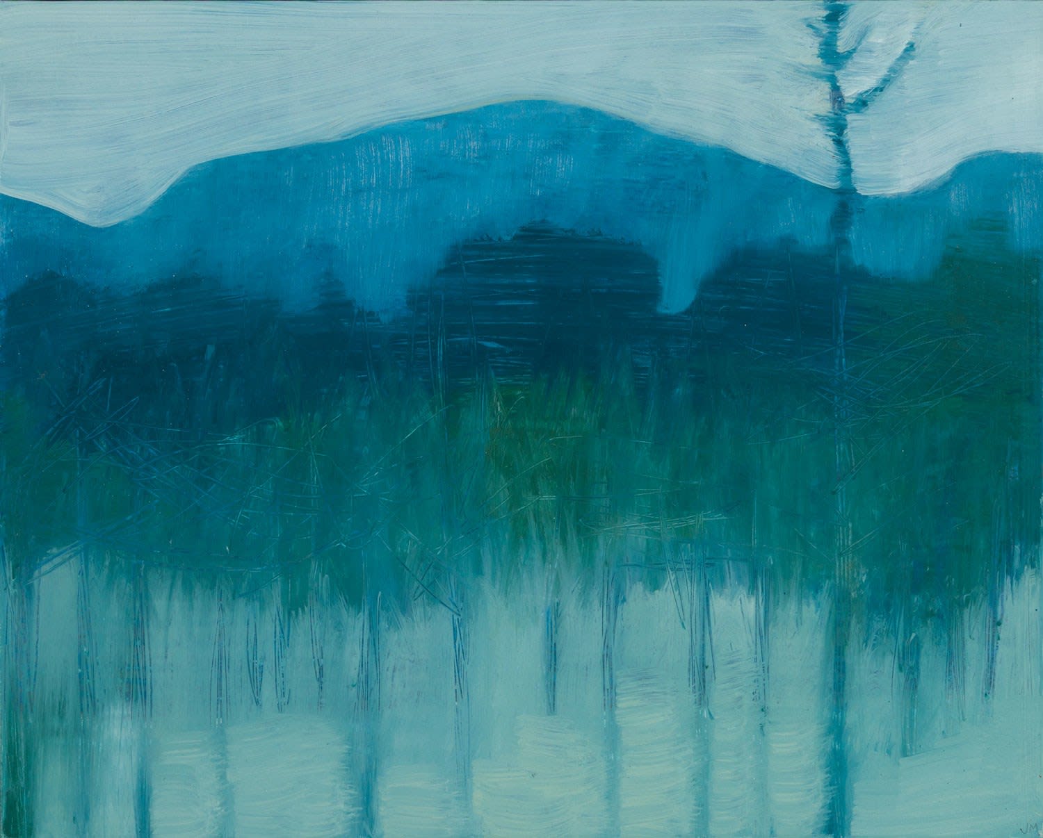 Jane MacNeill, Bog cotton in bloom with pine, 2025