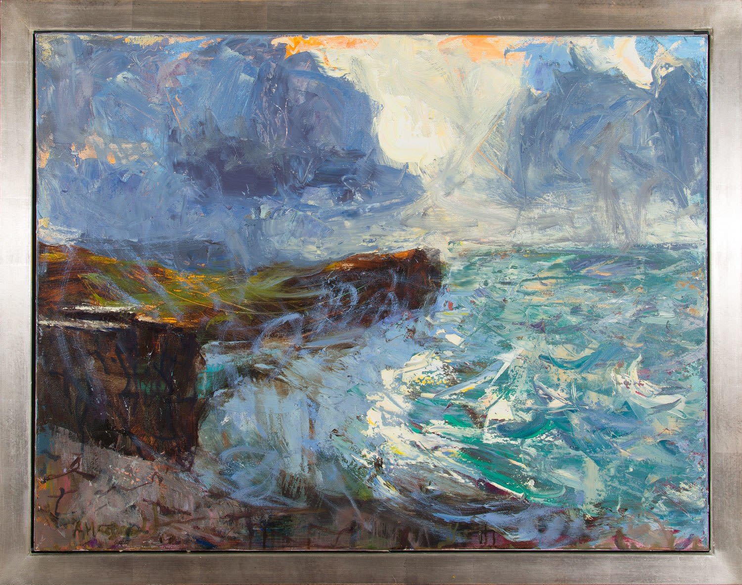 Allan MacDonald, edge of a ledge, Yesnaby, 2022