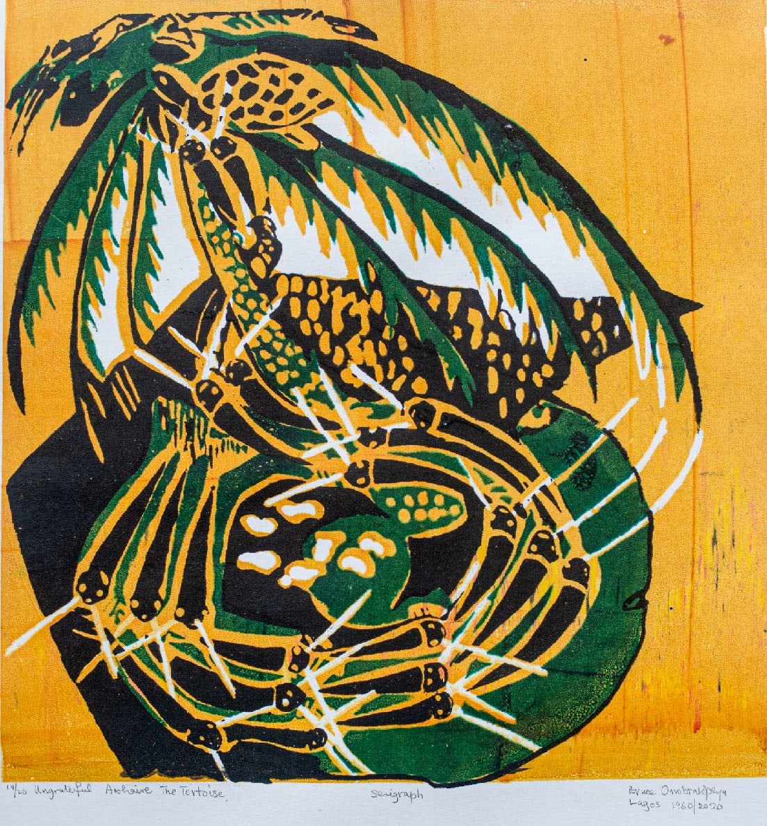 Bruce Onobrakpeya, Ungrateful Awhaire - The Tortoise, 1960/2020