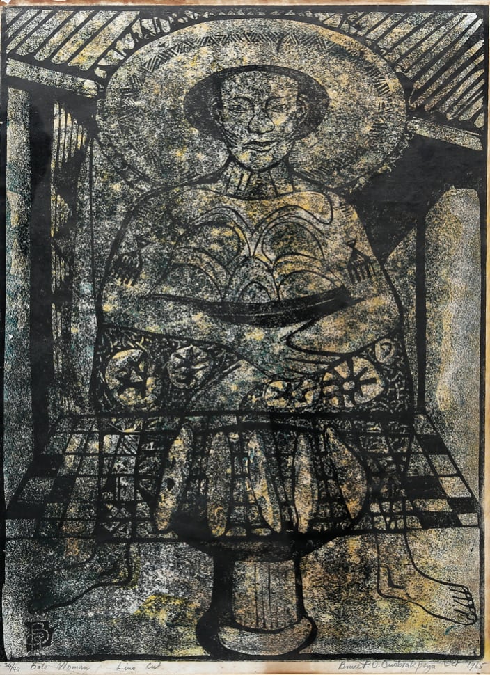 Bruce Onobrakpeya, Boli Woman, 1965