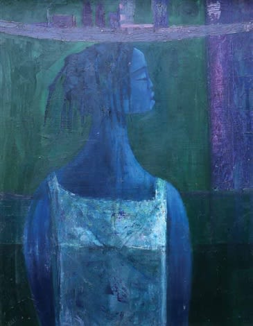 Yusuf Grillo, Hawker in blue, 1964