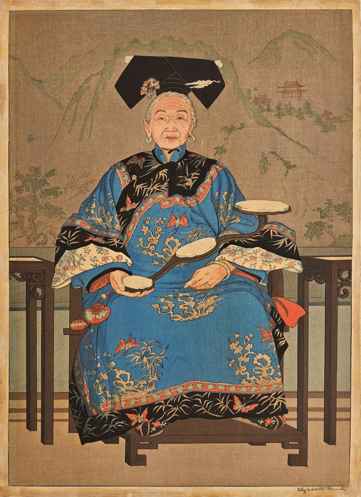 Elizabeth Keith, Manchu Lady, 1925