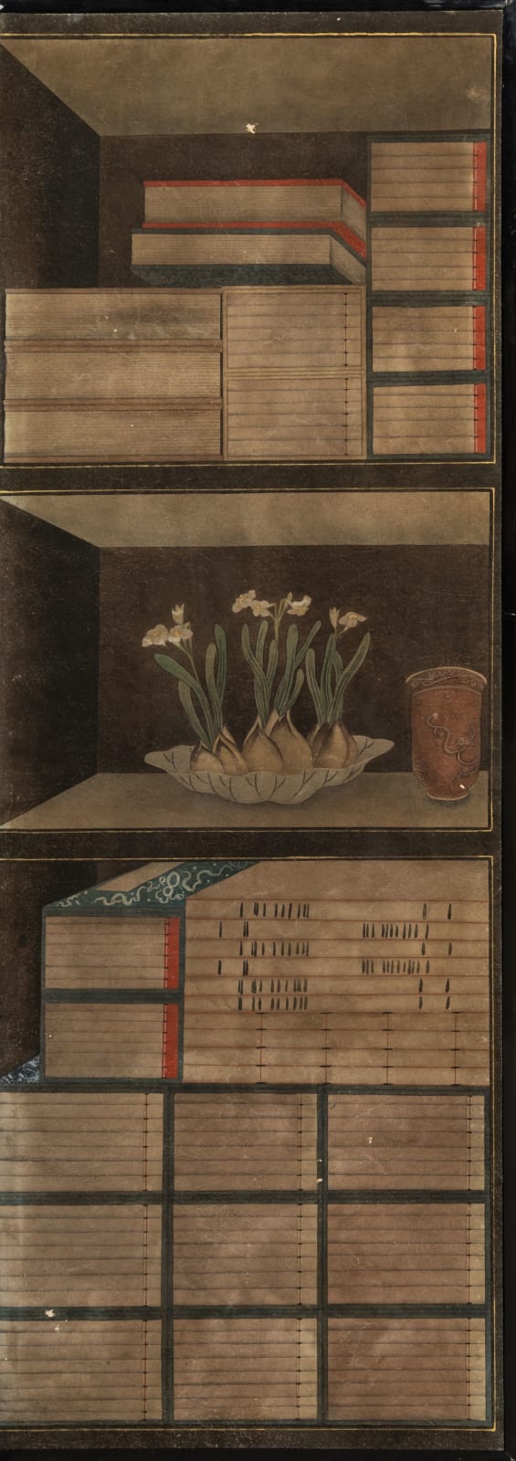 Attributed to Lee Taek-Gyun (1808–1883), Chaekgeori folding screen, 19th century