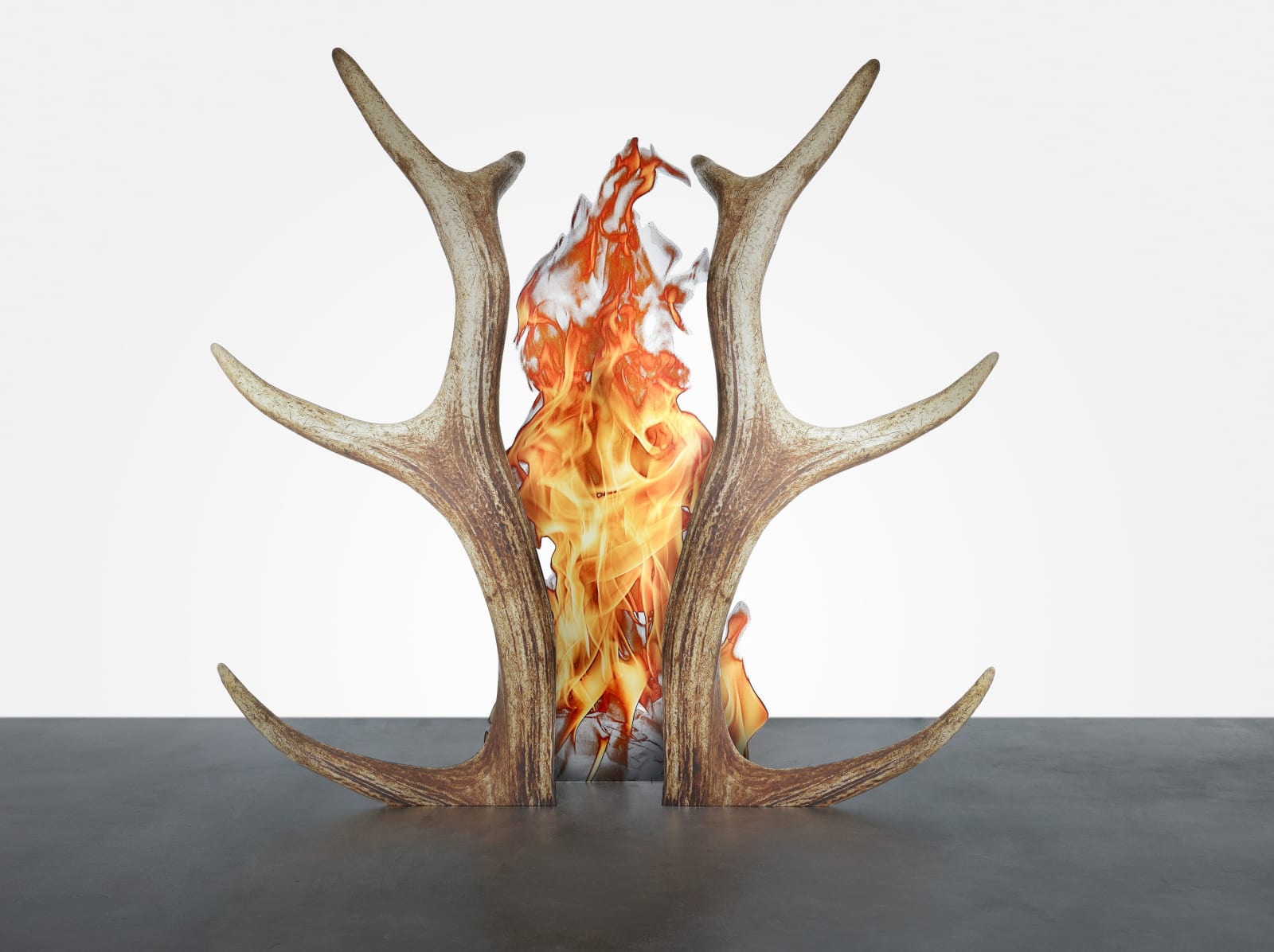 Katja Novitskova, Neolithic potential (fire worship, deer horns), 2016