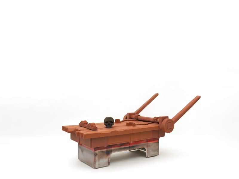 Simon Denny, Dungeon artefact 2: Heroquest rack, 2024