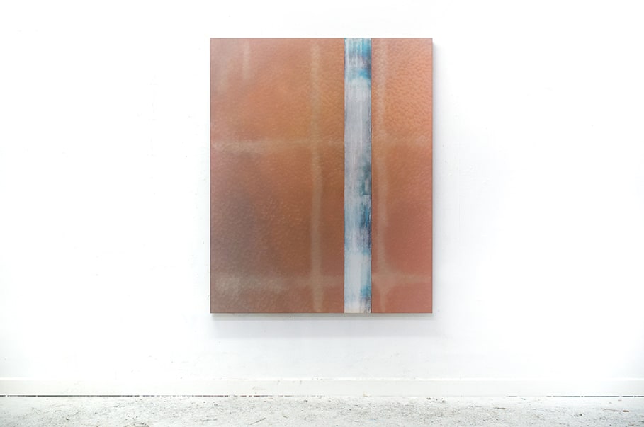Martine Poppe, Composition in red and exhaust pipe, 2016
