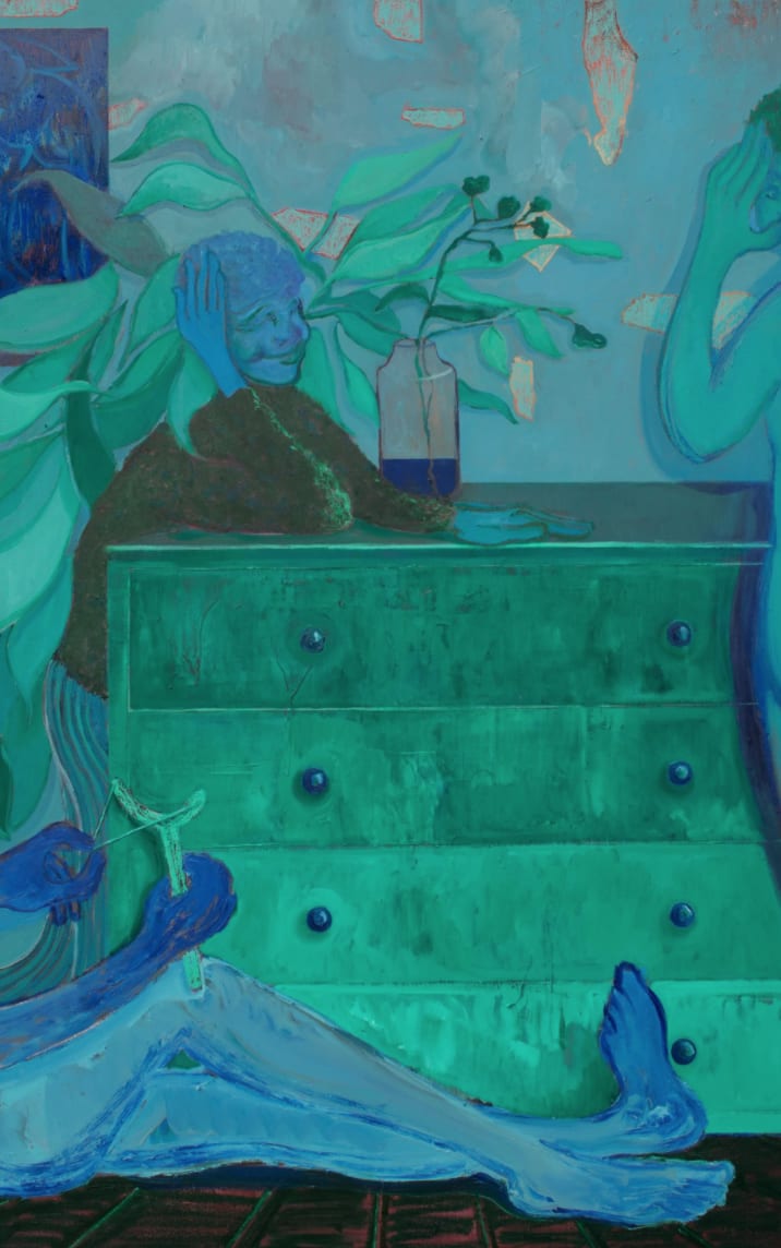 Lee Simmonds, Slingshot in Viridian and Cerulean, 2020