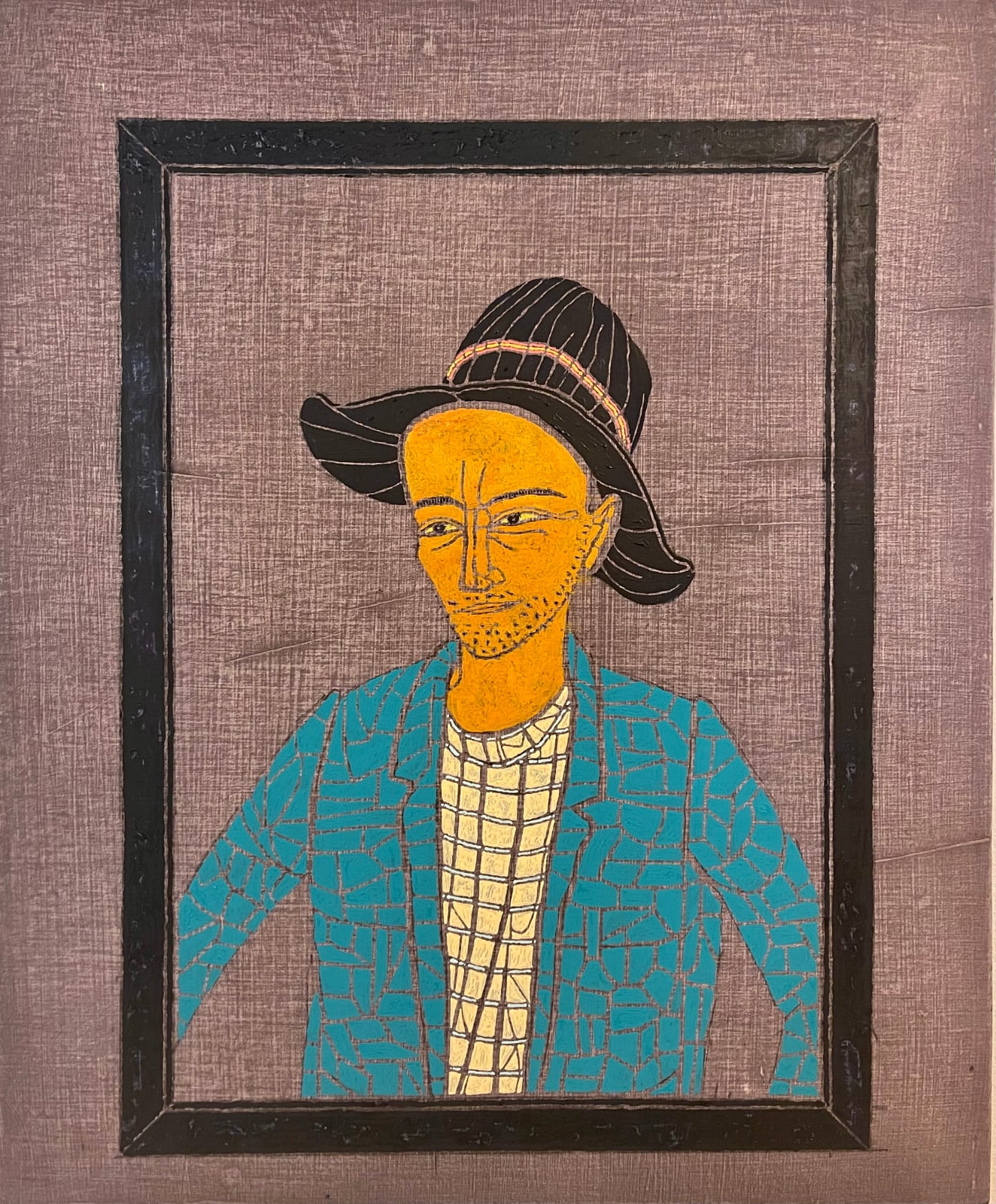 Stephen Chambers, Reflection of Wendell Berry (Black Mirror), 2024