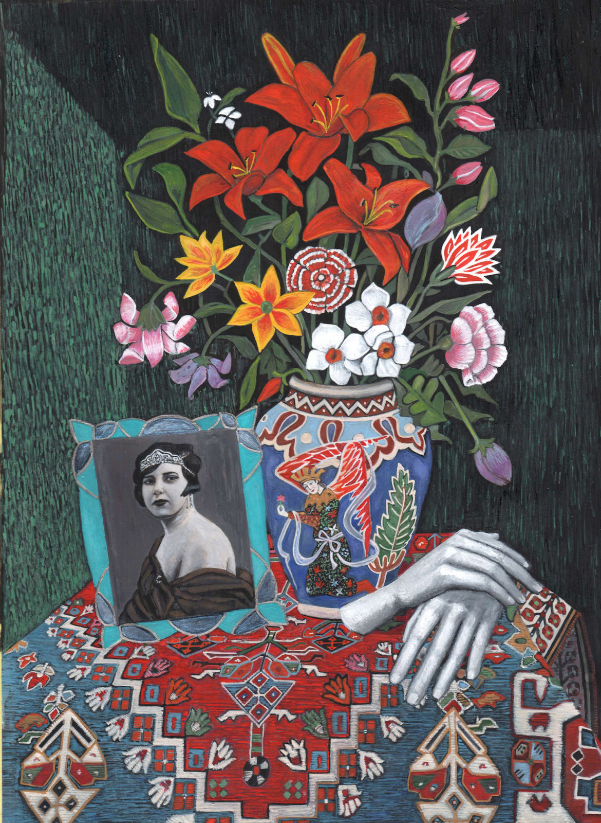 Soheila Sokhanvari, Still, Life (portrait of Qamar-ol-Moluk-Vaziri) , 2019