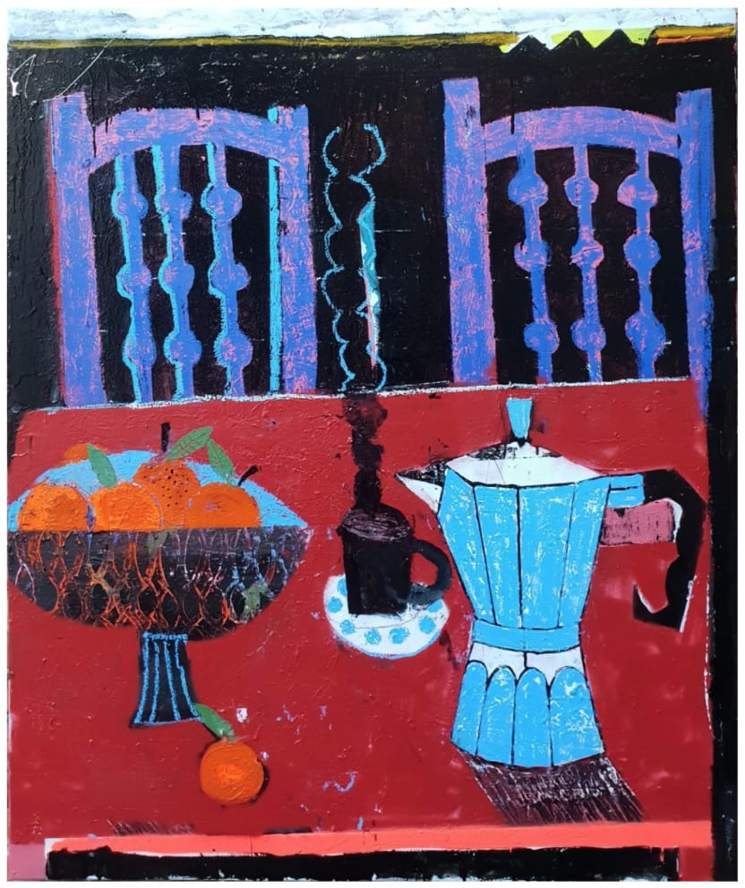 Joachim Lambrechts, Red breakfast table, 2020