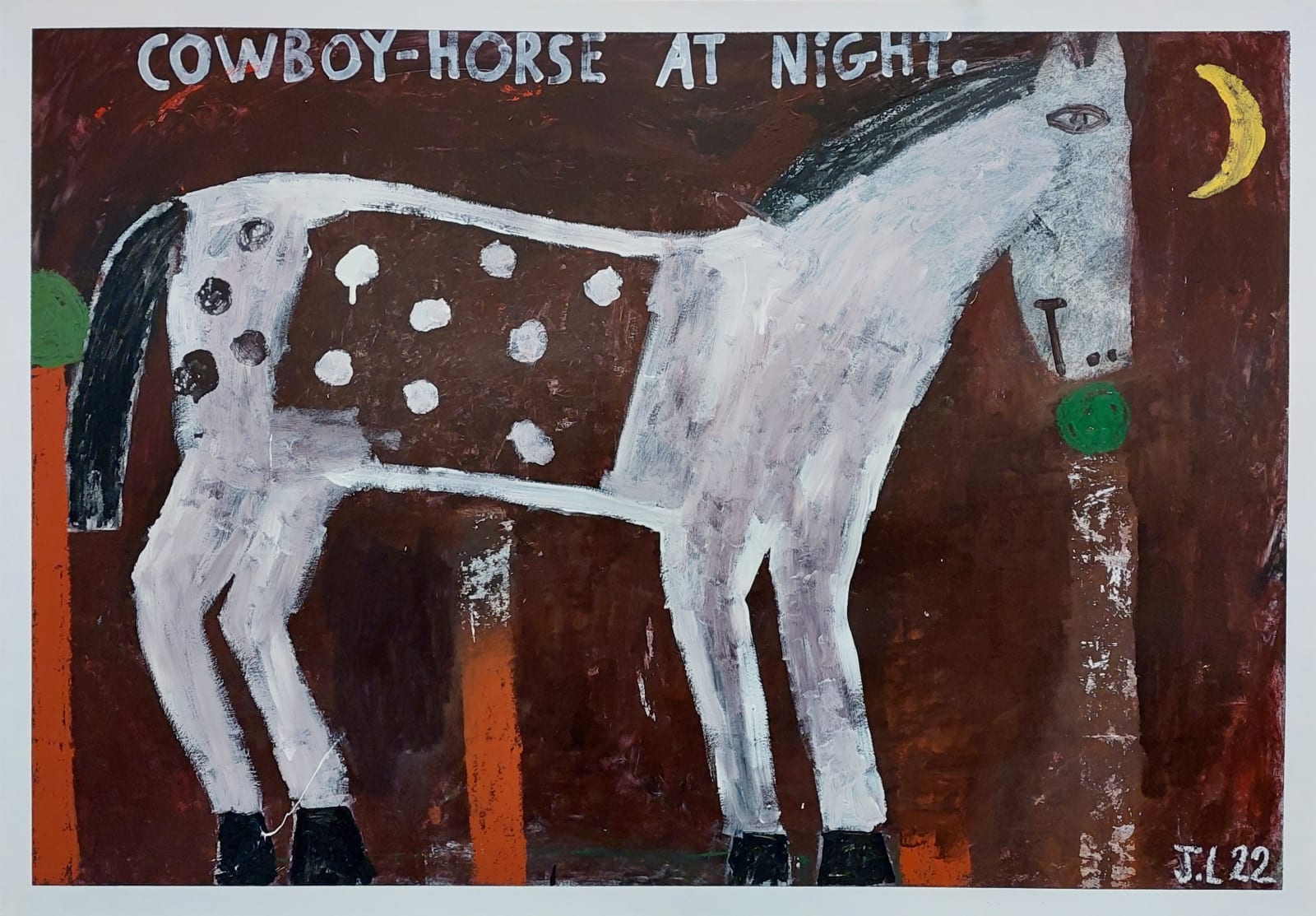 Joachim Lambrechts, Cowboy horse at night, 2022