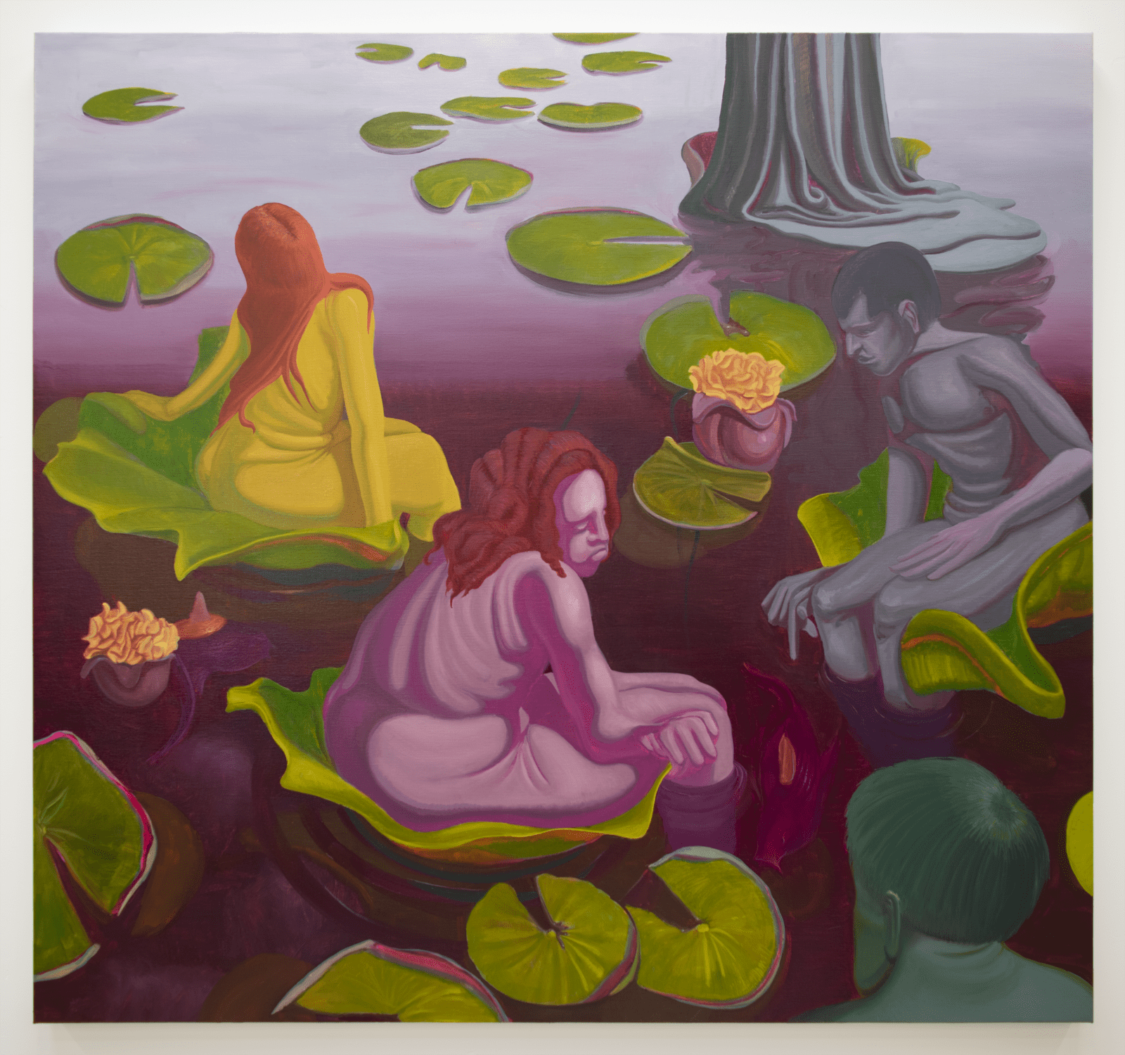 Lee Simmonds, Trying to Think of a Collective Noun for People that Float on Large Lilypads, 2024