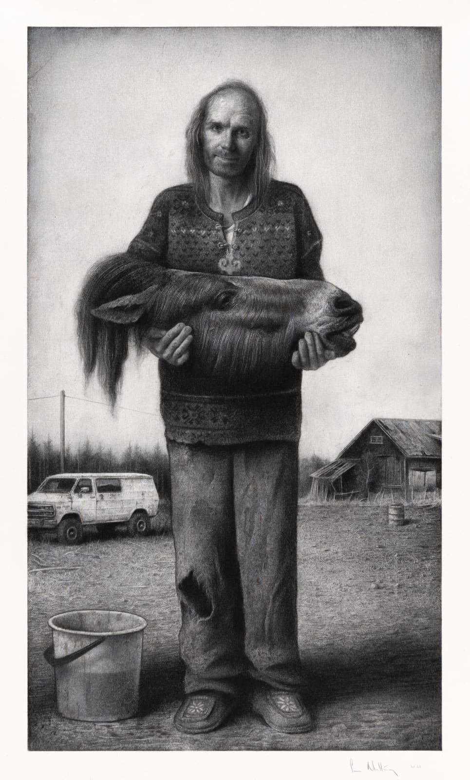 Sverre Malling, Man with Horse Head, 2021
