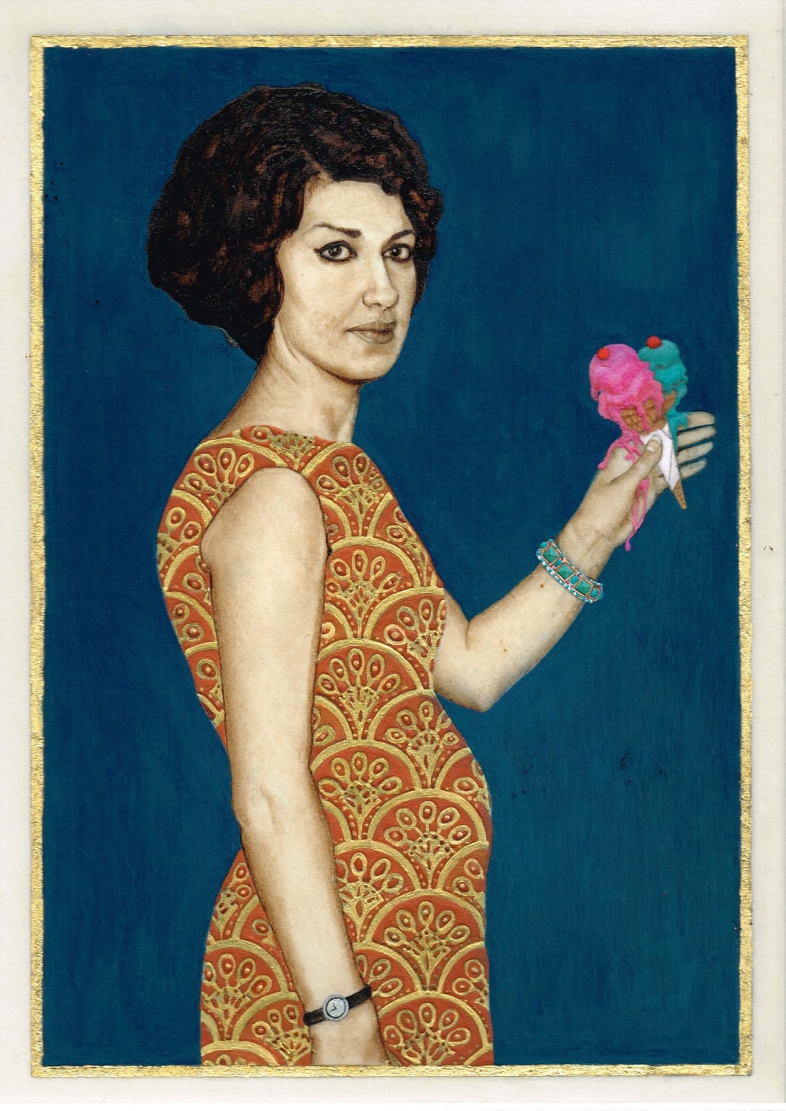 Soheila Sokhanvari, Untitled (Woman Holding an Ice Cream), 2014