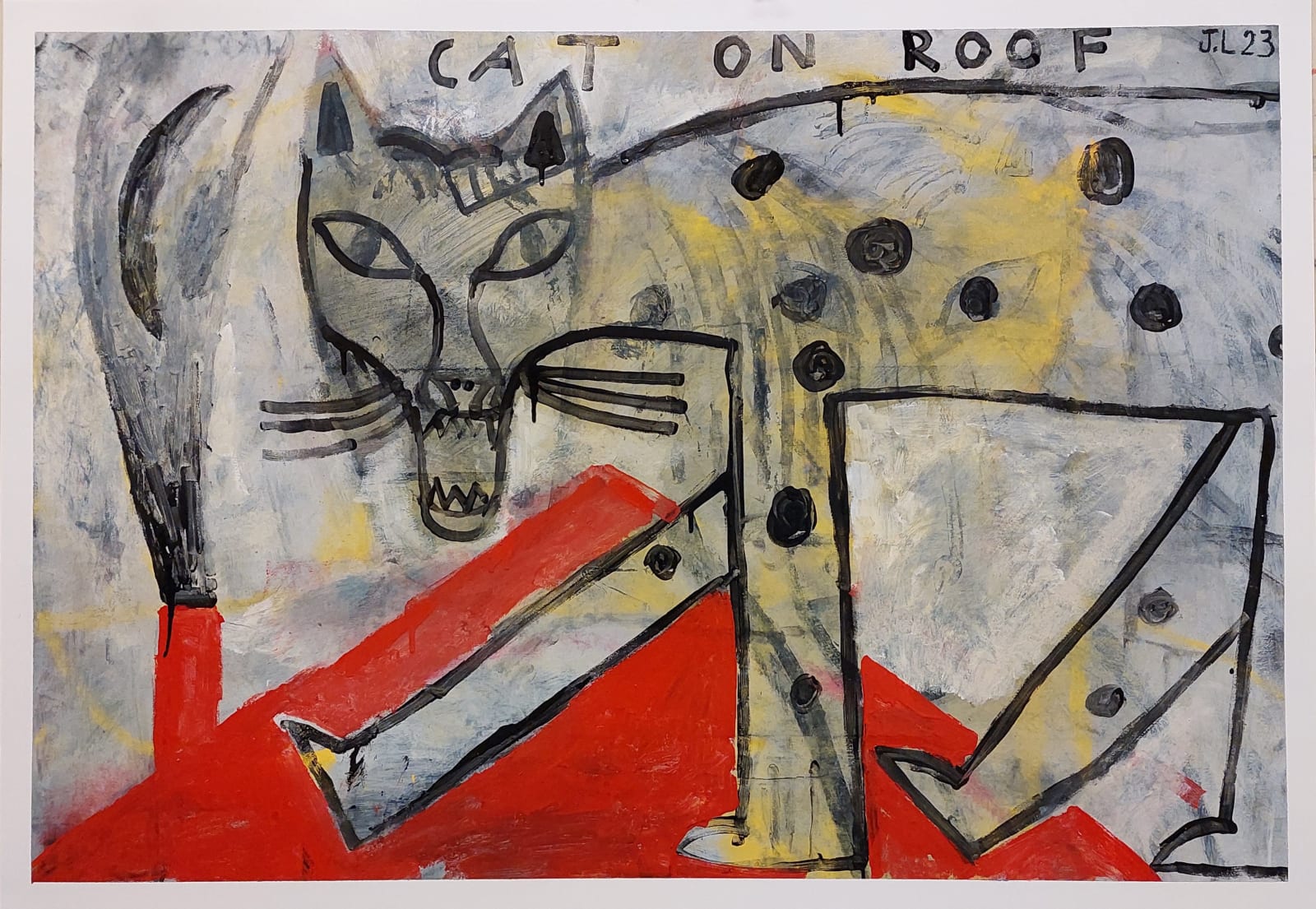 Joachim Lambrechts, Cat on roof, 2023