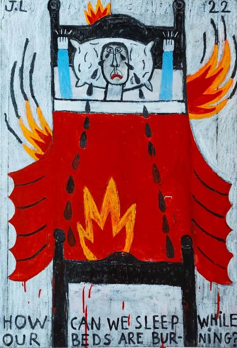 Joachim Lambrechts, How can we sleep while our beds are burning?, 2022
