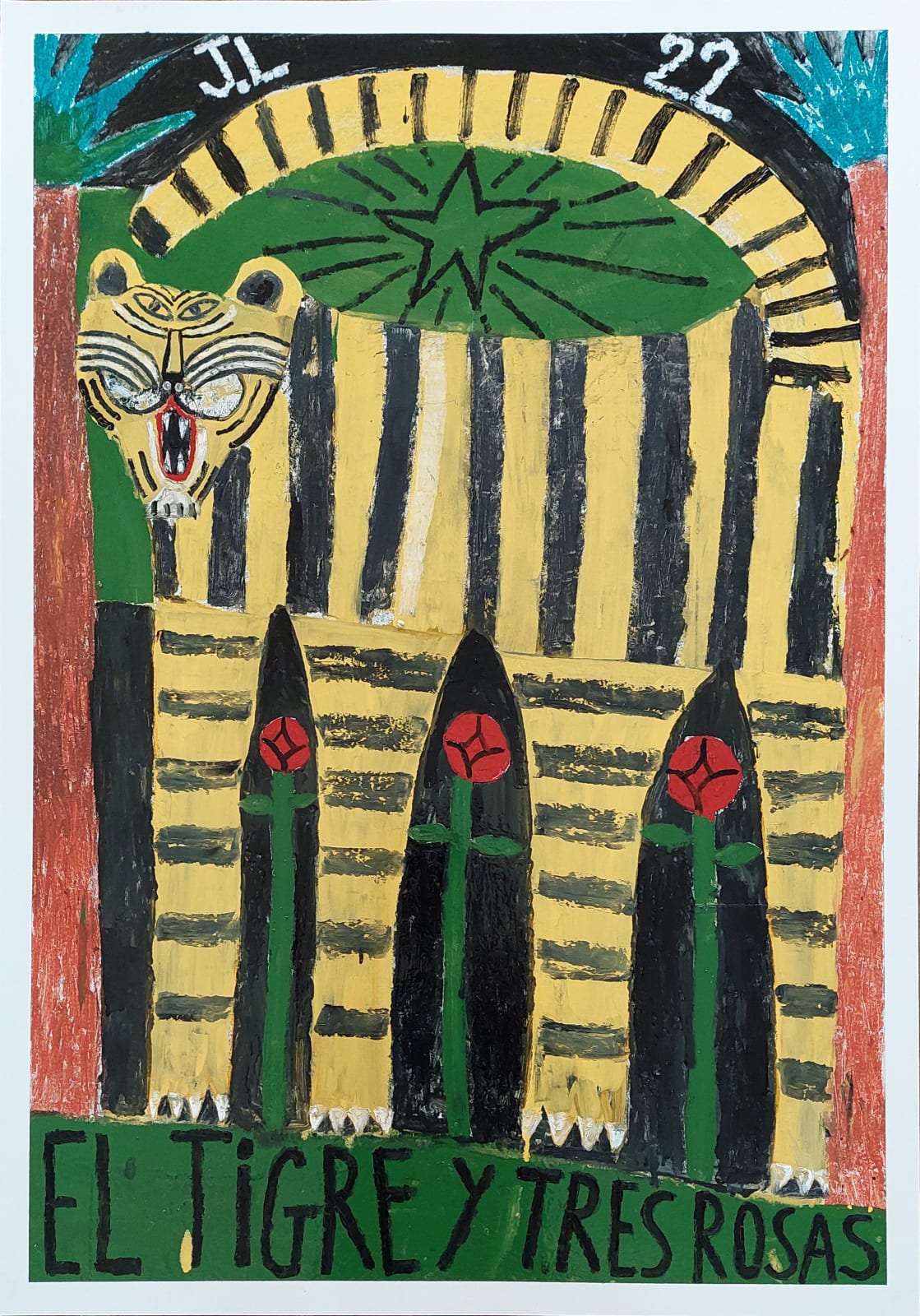 Joachim Lambrechts, El Tigre y tres rosas, 2022