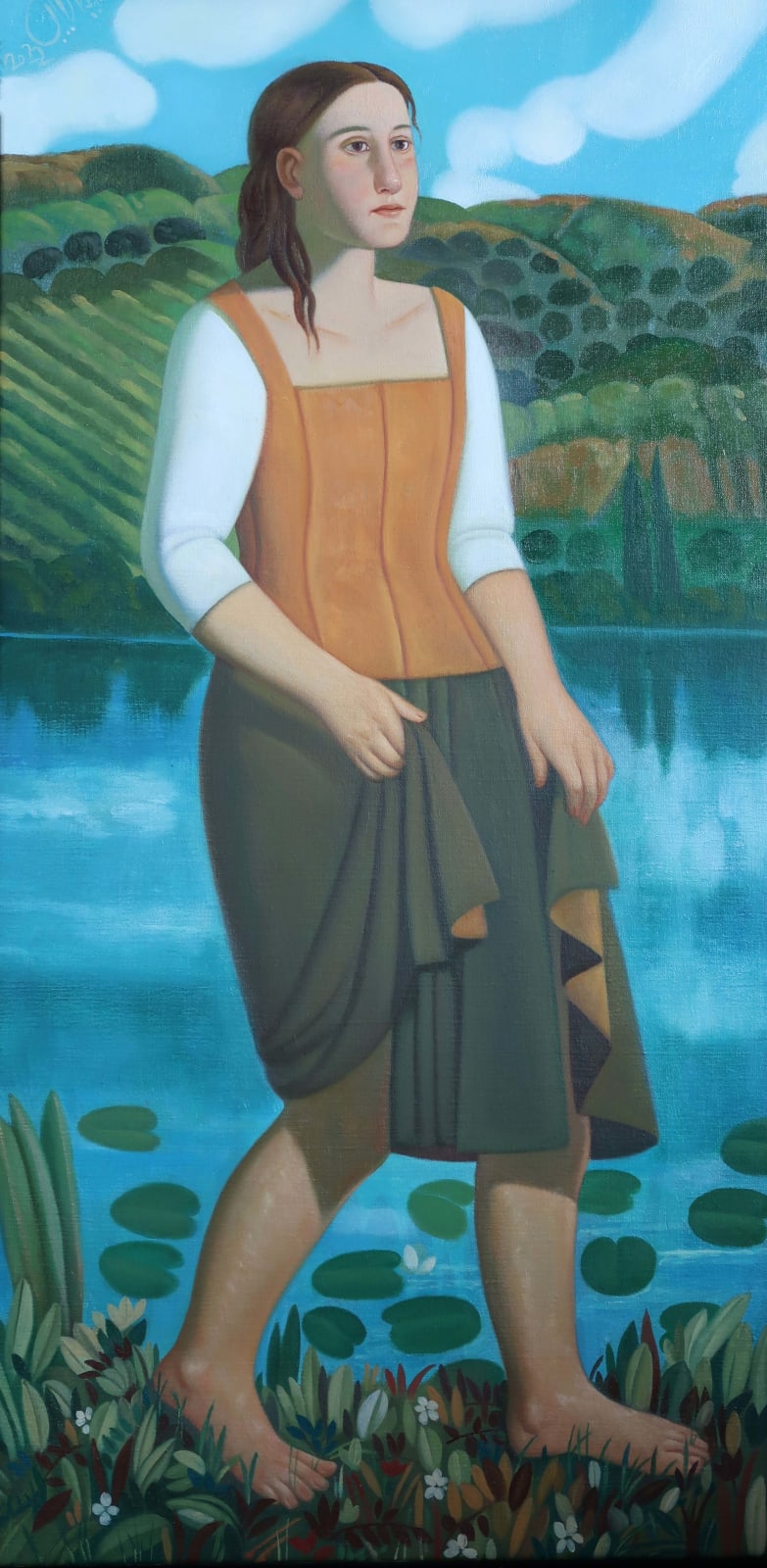 Afifa Aleiby, Crossing the river, 2022
