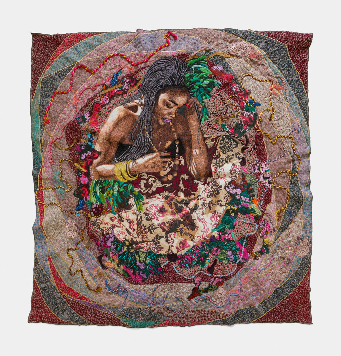 Kimathi Mafafo, In deep thought - II, She is mesmerized by her self discovery as a sensuous woman, 2023