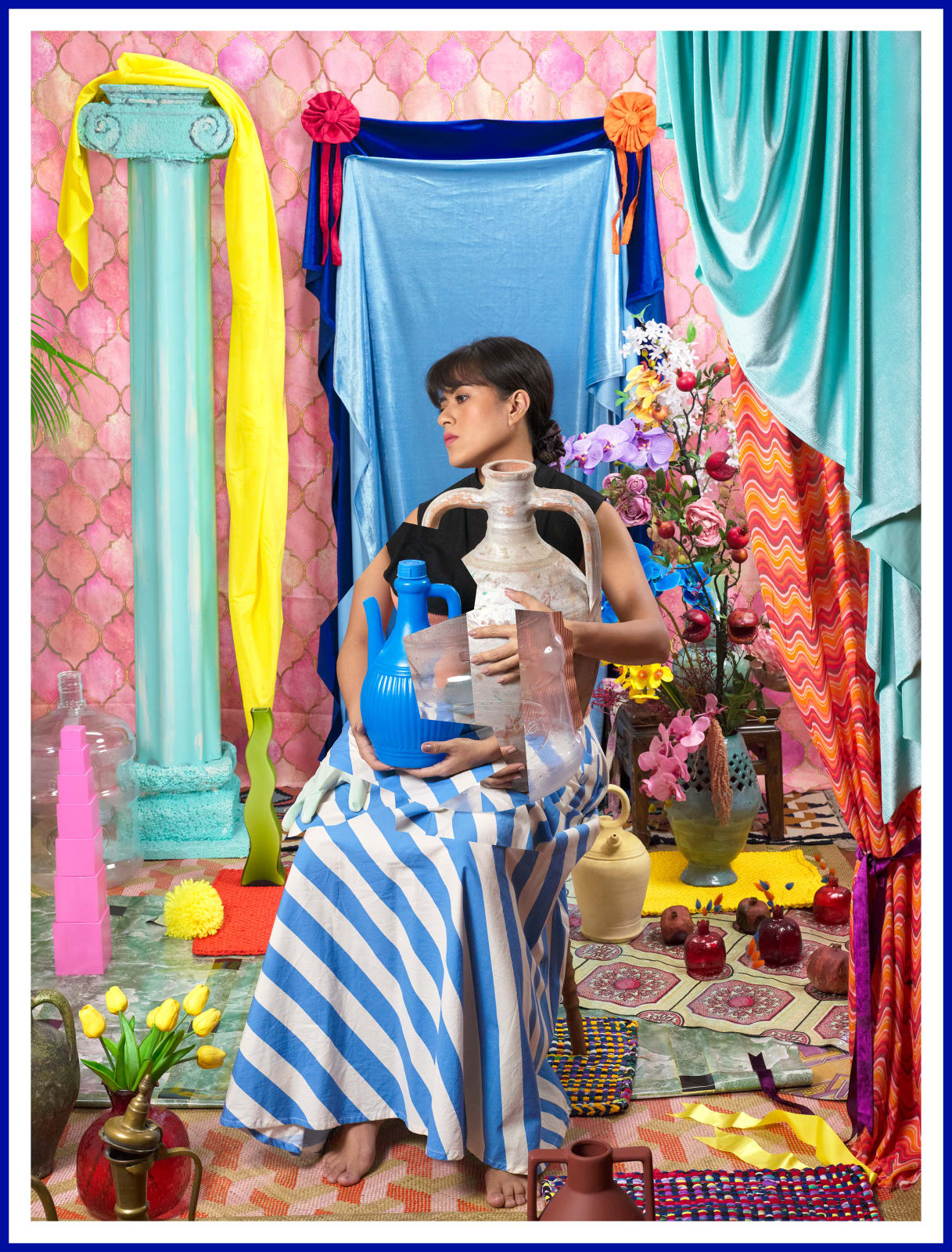 Wawi Navarroza, Todo Lo Que Tengo: Bottomless: Bereket (Self-Portrait with Vessels), 2022