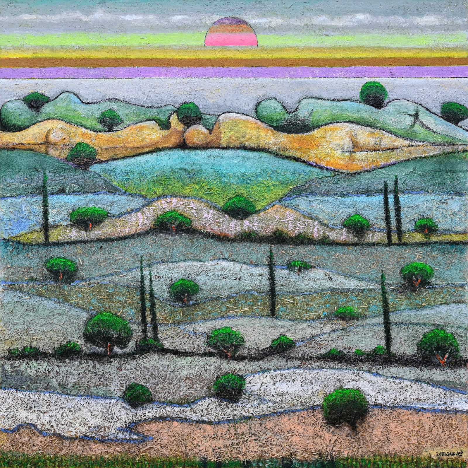 Nabil Anani, Nudes and Landscape (2), 2021