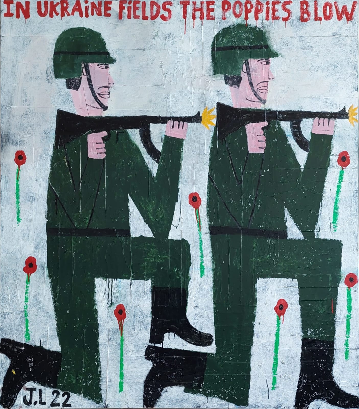 Joachim Lambrechts, In Ukraine fields the poppies blow, 2022