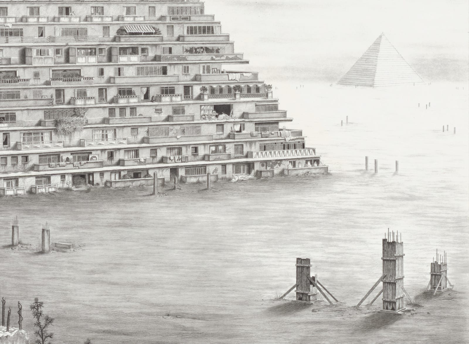 Chris Agnew, The inevitable convergence of opposing lines in space, 2014