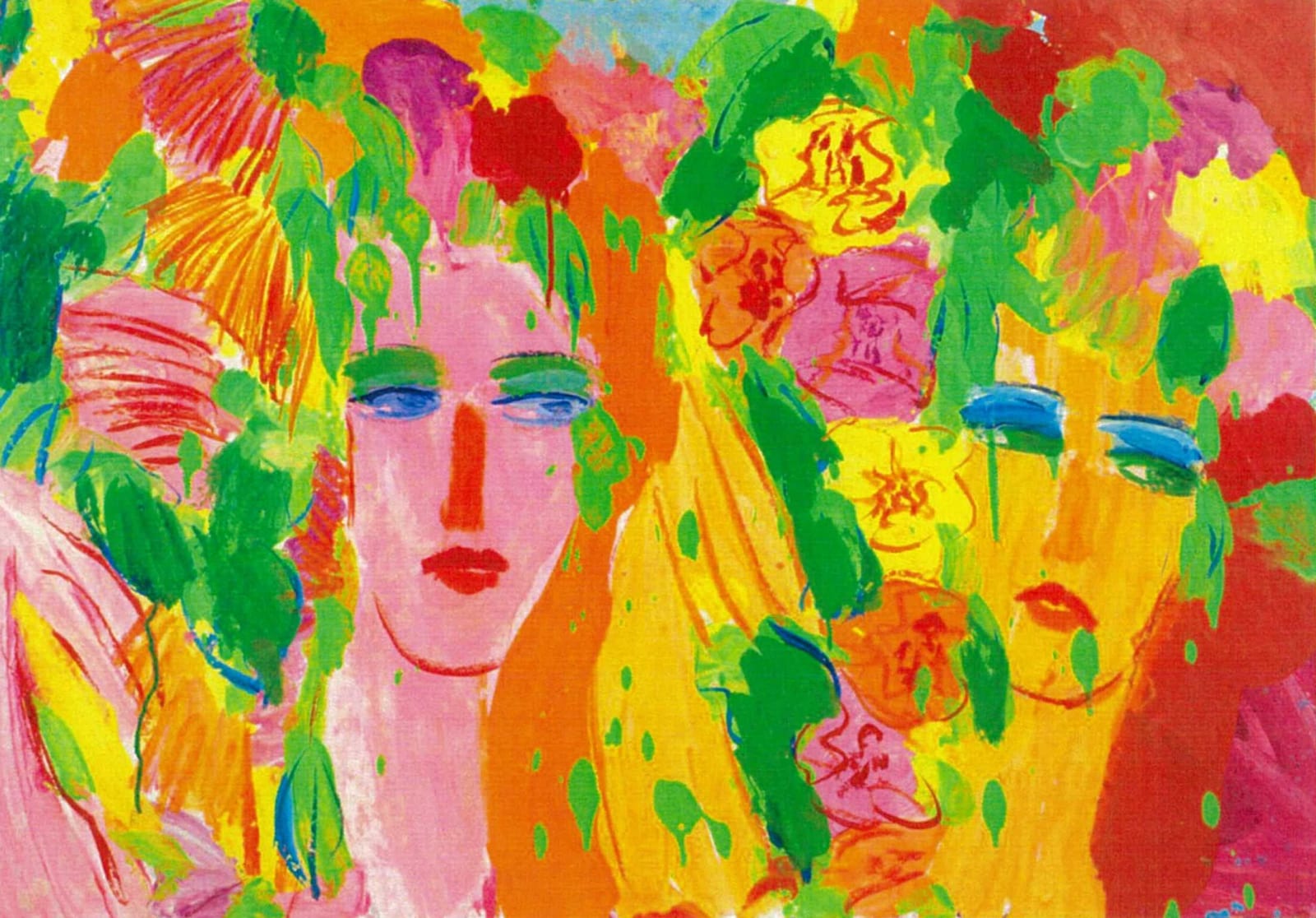 Walasse Ting 丁雄泉, Twin Sister (孿生姐妹花), 1986