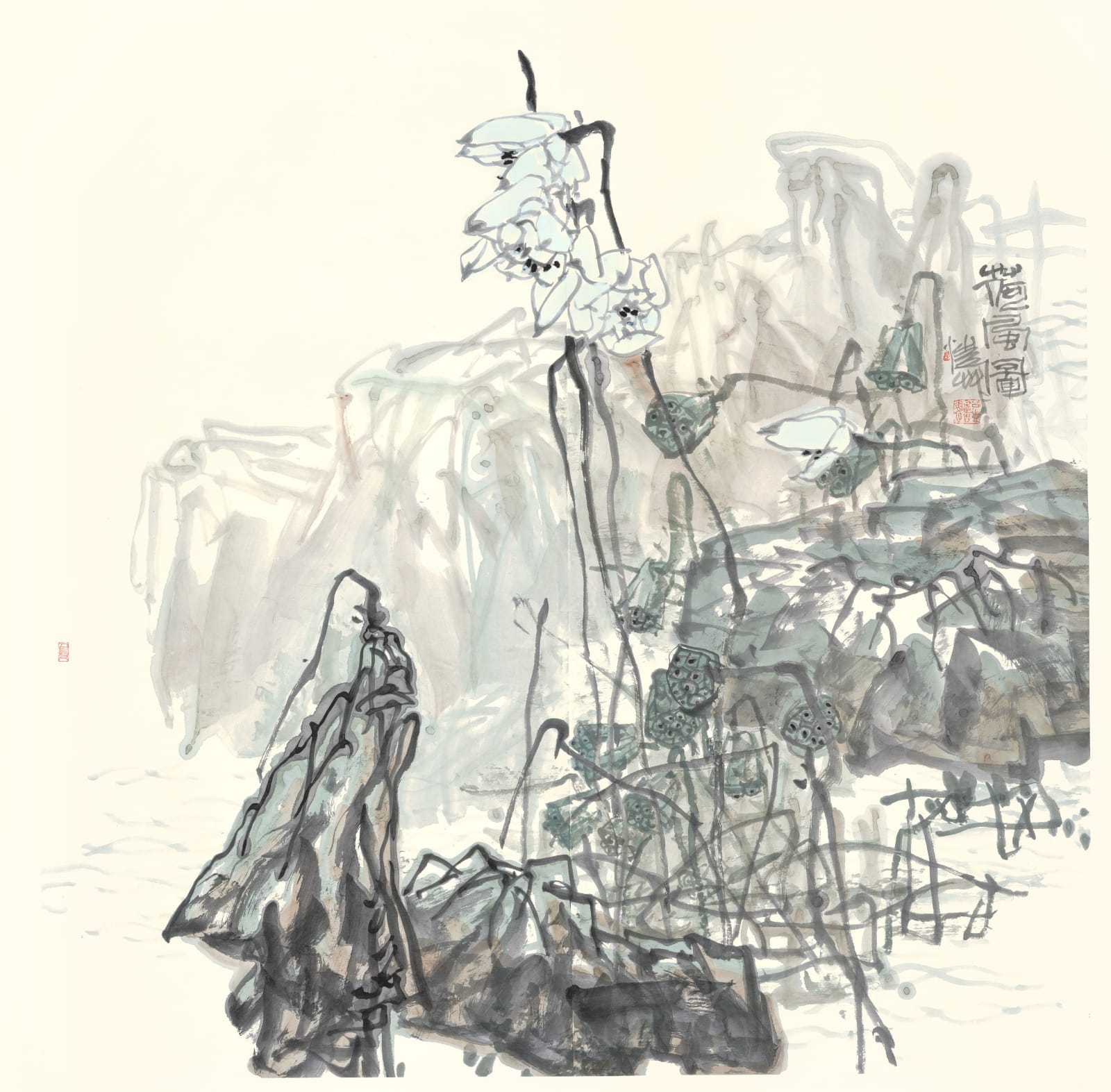 Pan Gongkai 潘公凱, Lotus in the Breeze《荷風圖》, 2020