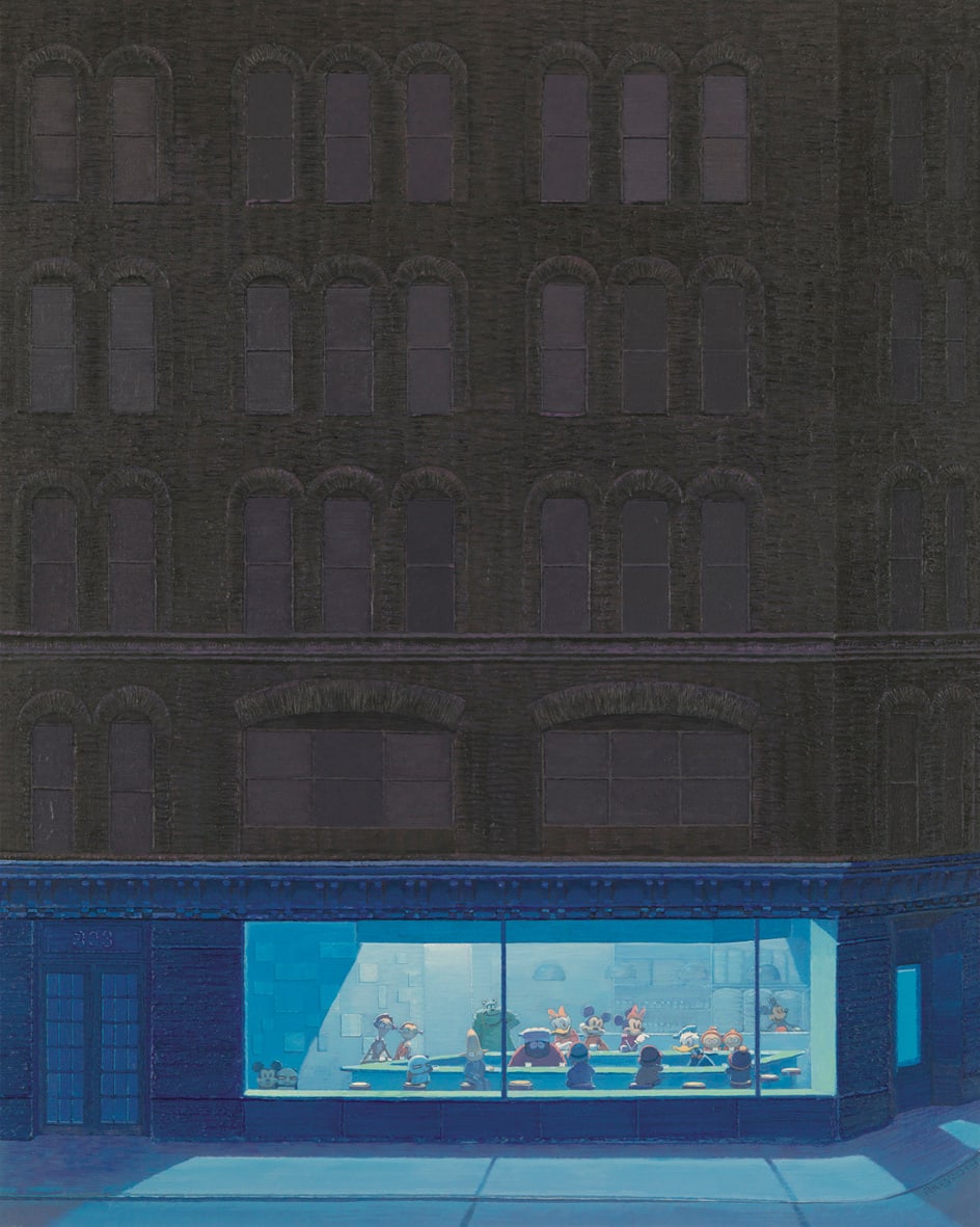 Zhang Gong 張 弓, Café in Grey and Blue 《咖啡館灰藍》, 2013