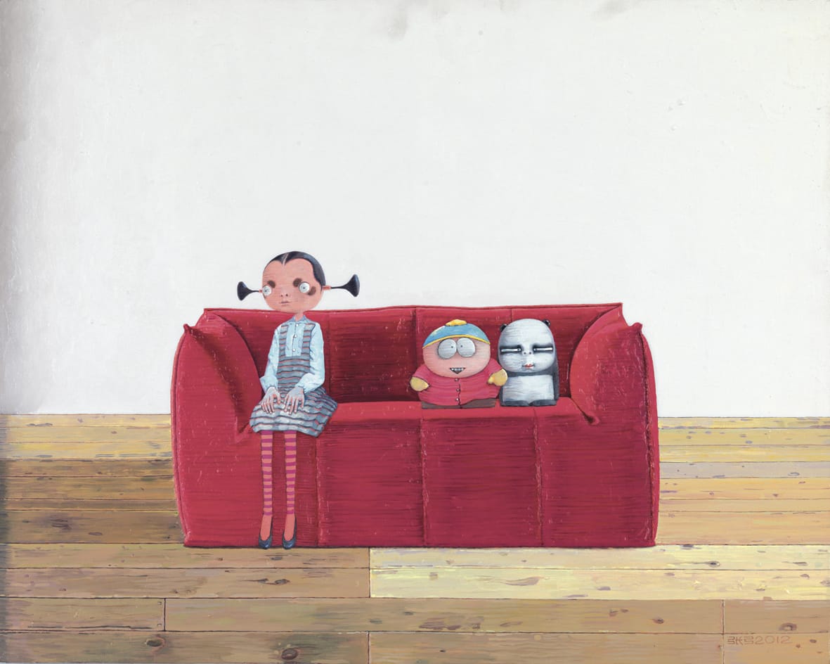 Zhang Gong 張 弓, Ms Red on Sofa 《沙發上的紅姐》, 2012