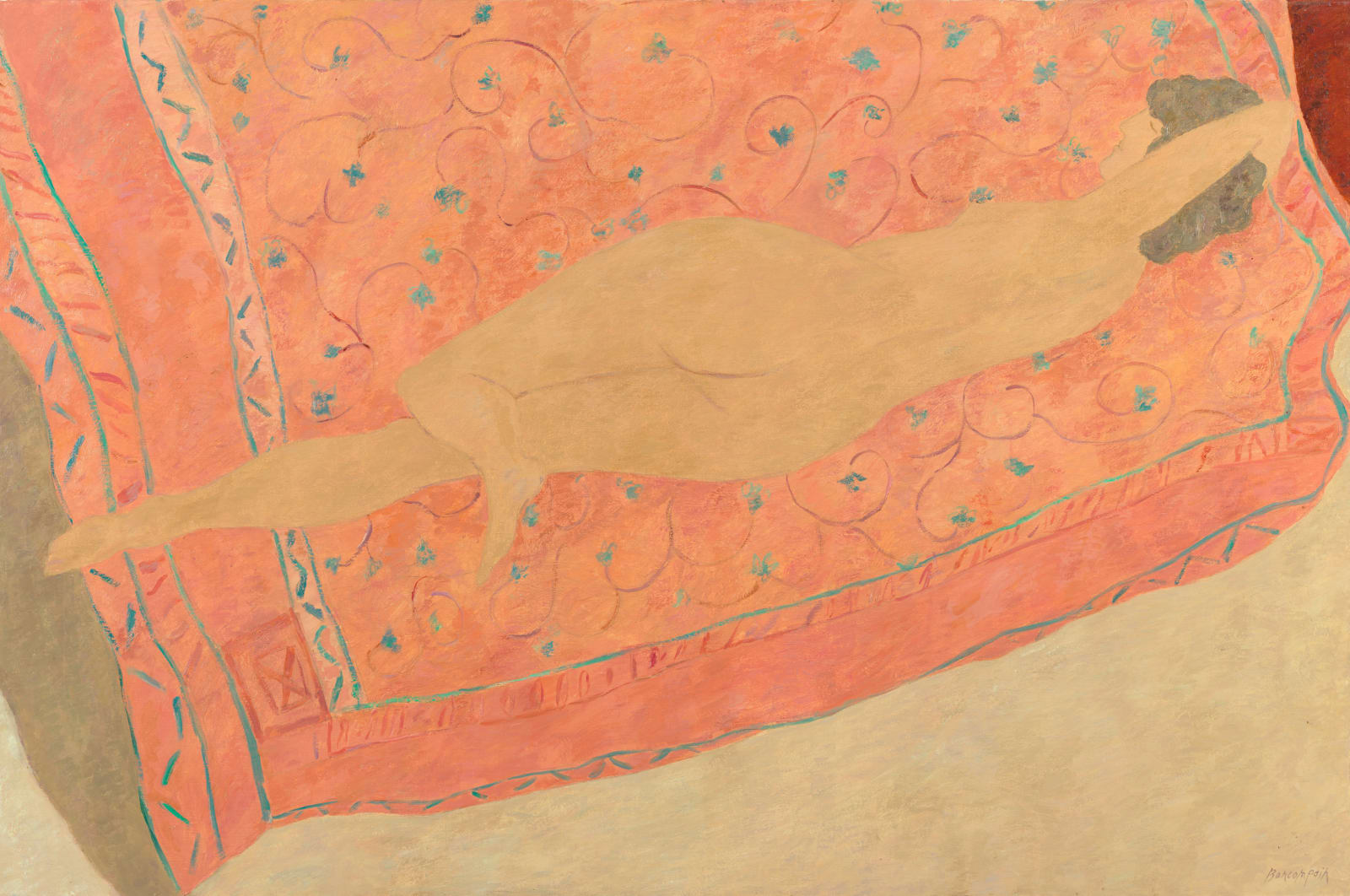 Pierre Boncompain 彭貢潘, Nu au canapé rose | Nude on the Pink Sofa《粉榻凝脂》 , 1995