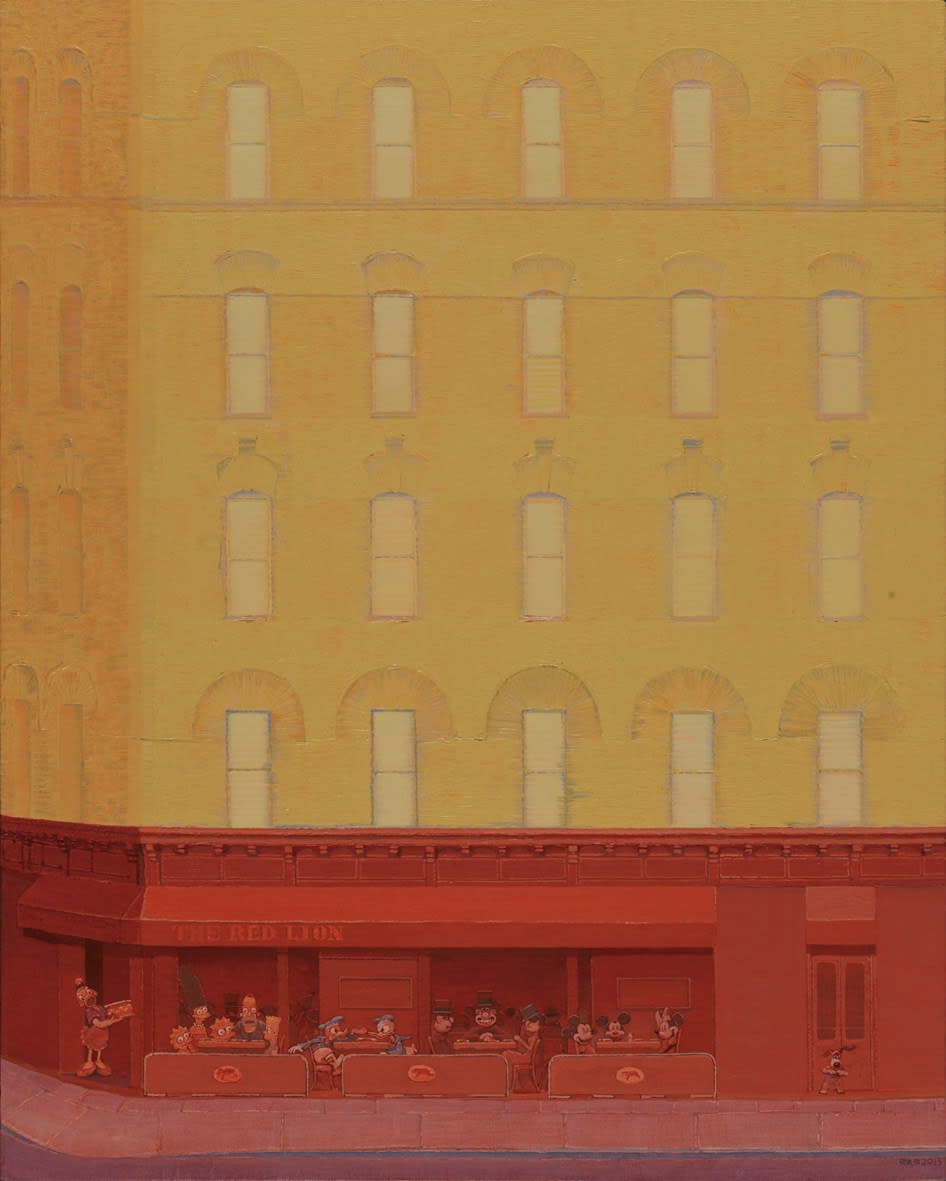 Zhang Gong 張 弓, Café in Yellow and Red 《咖啡館黃紅》, 2013