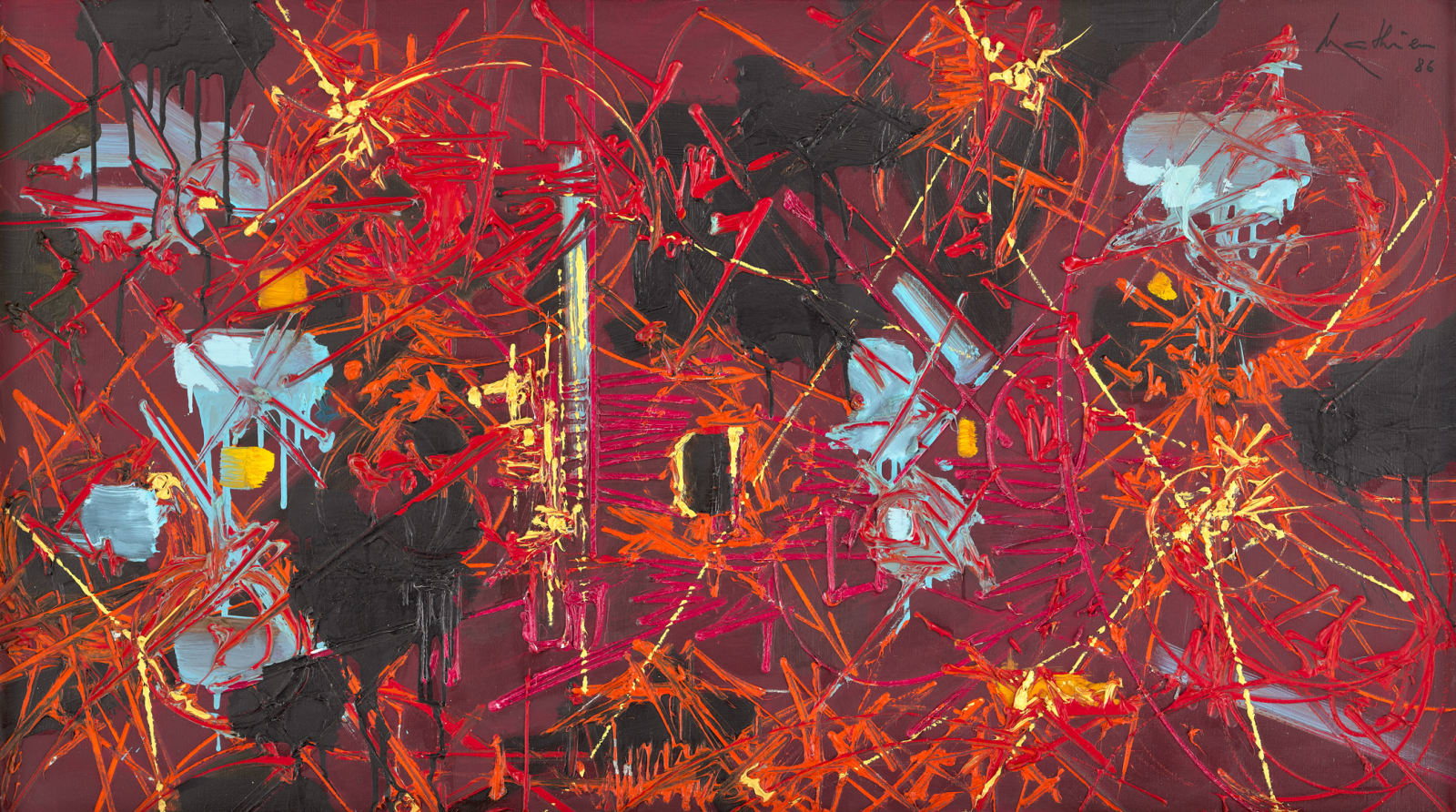 Georges Mathieu 喬治 · 馬修, Tied Mirrors《相依鏡面》, 1986