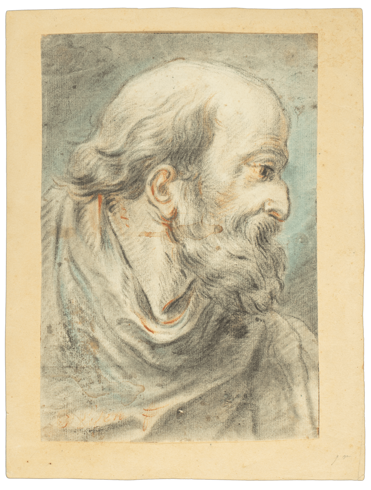 Profile portrait of an elderly man with a beard, by Joseph-Marie Vien.