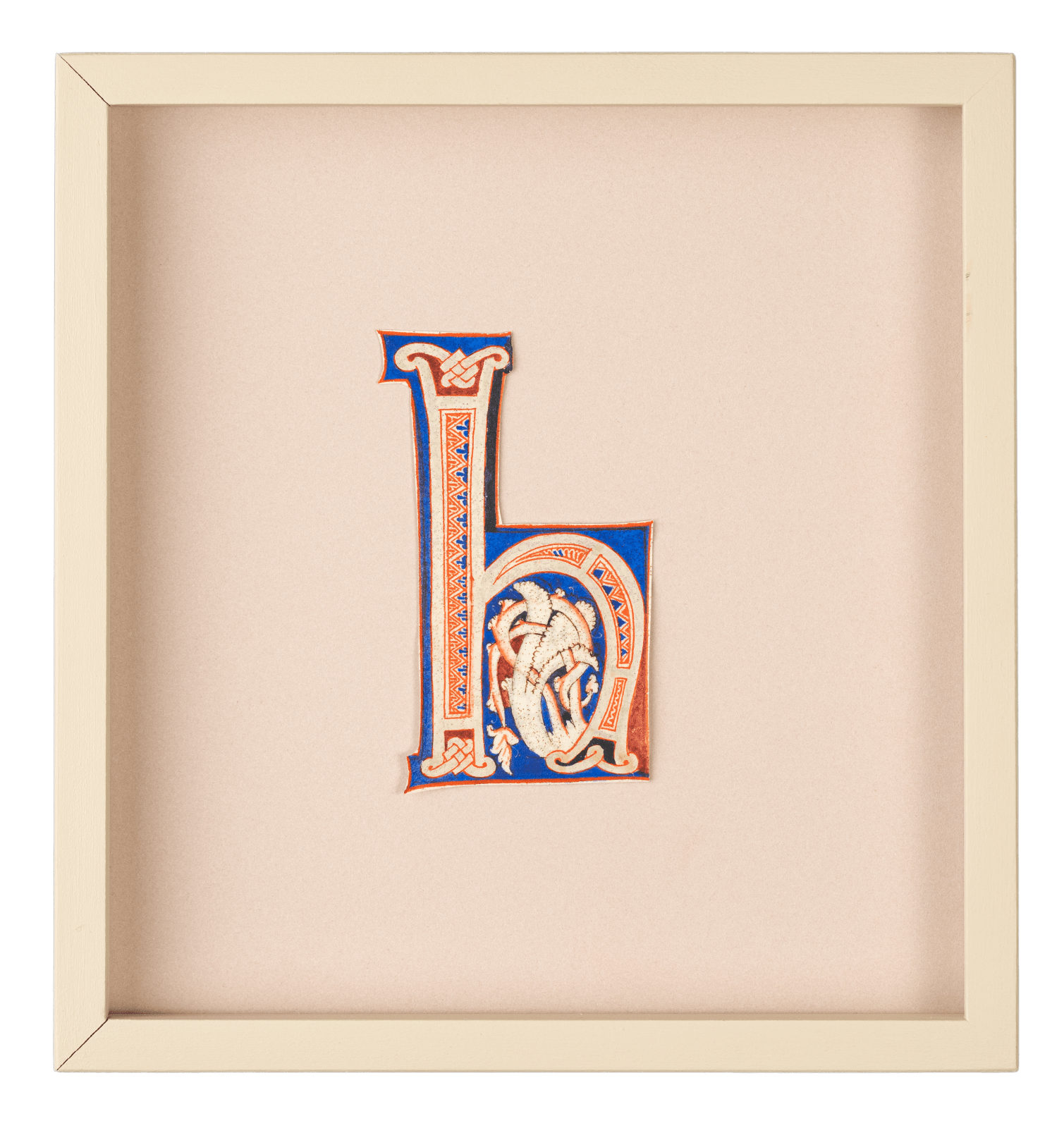 Colorful illuminated iniaitl H from an Atlantic Bible realized in Tuscany c. 1175.