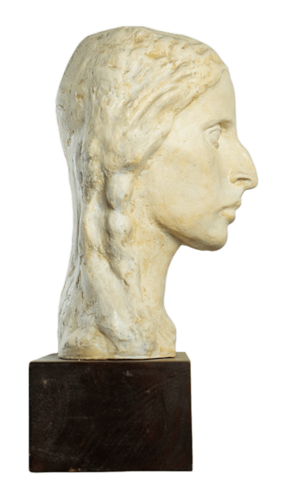 Very rare plaster by Ferdinand Hodler, depicting his beloved muse Valentine Godé-Darel. The only signed sculpture by Ferdinand Hodler, realized in Geneva c. 1914.