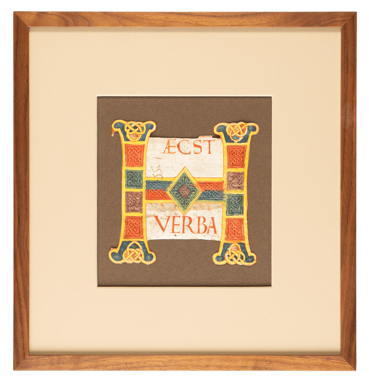 Very large and richly illuminated initial H from an Atlantic Bible realizead in Italy, Rome, c. 1100