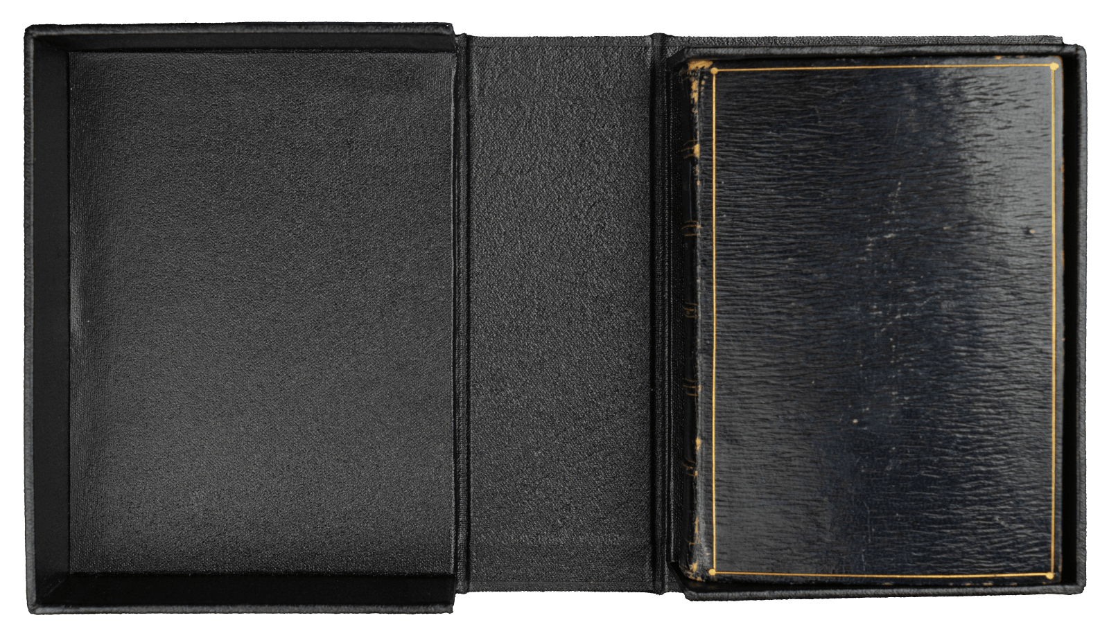 A Book of Hours (use of Rome) produced in Bruges c. 1460 and illuminated by the Mildmay Master. The image shows the illuminated manuscript in its custom-made box.